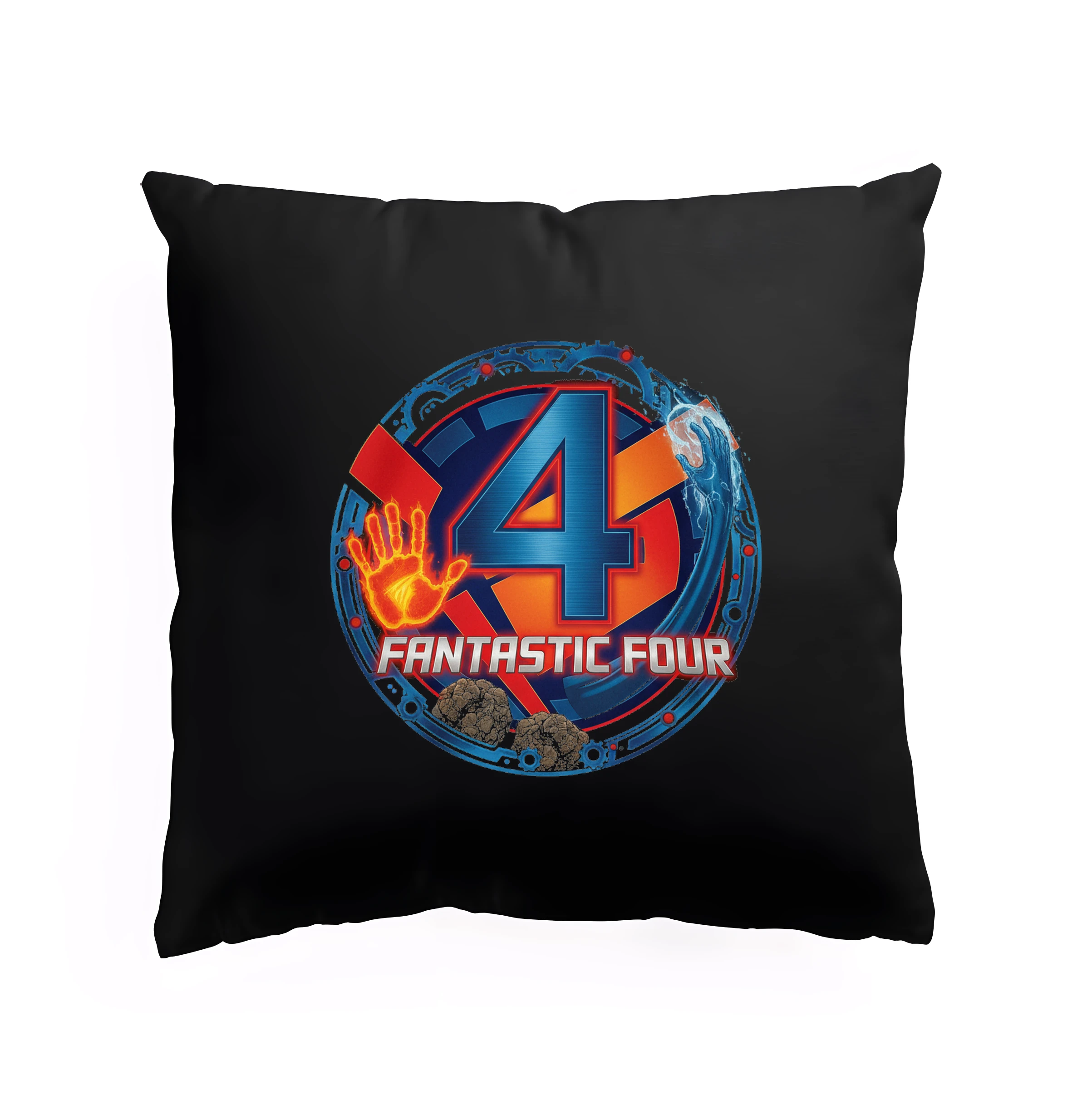 Vankúš Fantastic Four Logo Plameň Voda Skala A Mechanická Sila