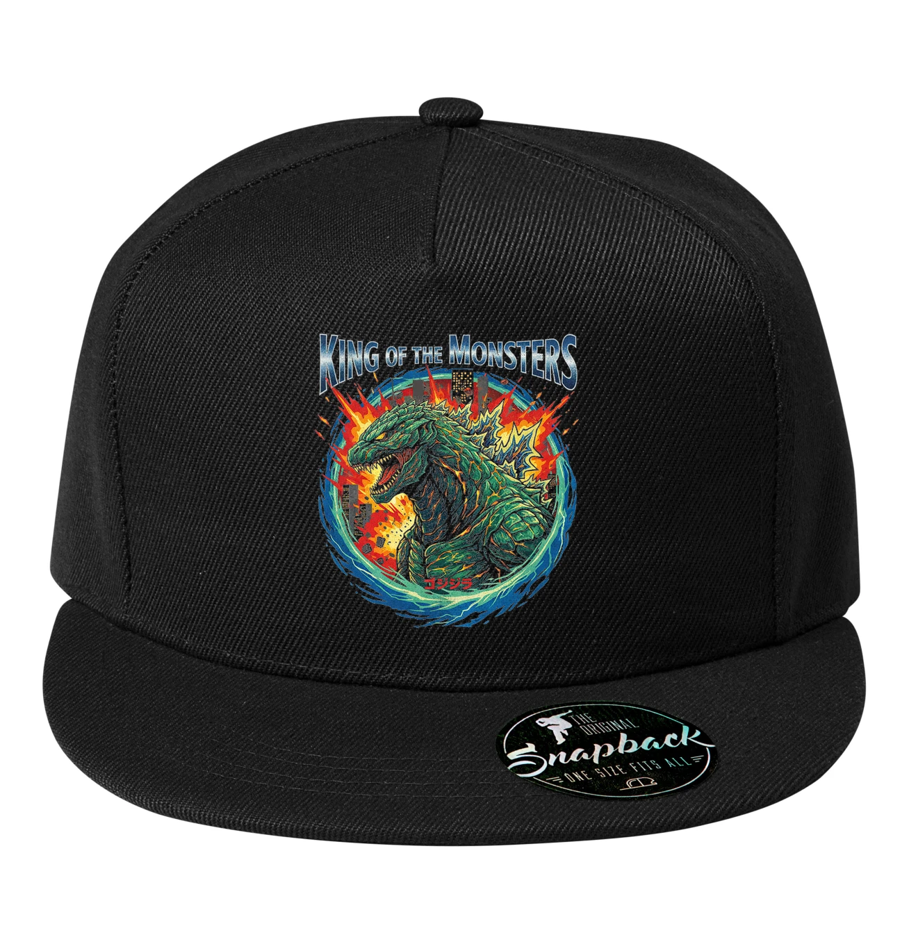 Snapback Zelený Kráľ Monstrov Godzilla King Of The Monsters V Plameňoch Mesta