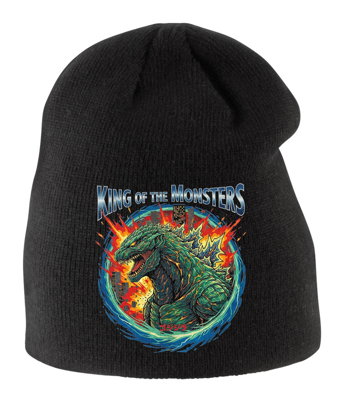 Detská zimná čiapka Zelený Kráľ Monstrov Godzilla King Of The Monsters V Plameňoch Mesta
