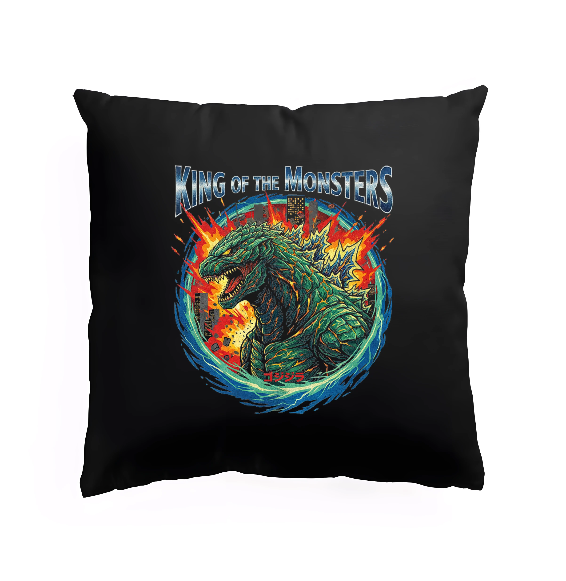 Vankúš Zelený Kráľ Monstrov Godzilla King Of The Monsters V Plameňoch Mesta