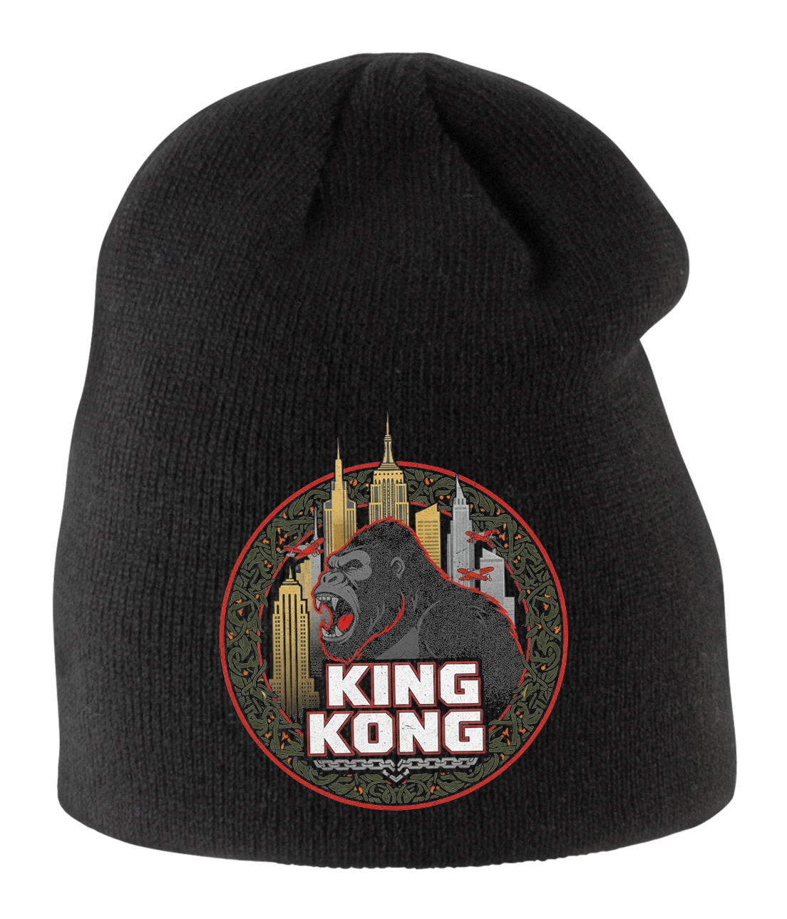 Detská zimná čiapka King Kong V New Yorku Rev Mrakodrapové Džungľa A Lietadiel