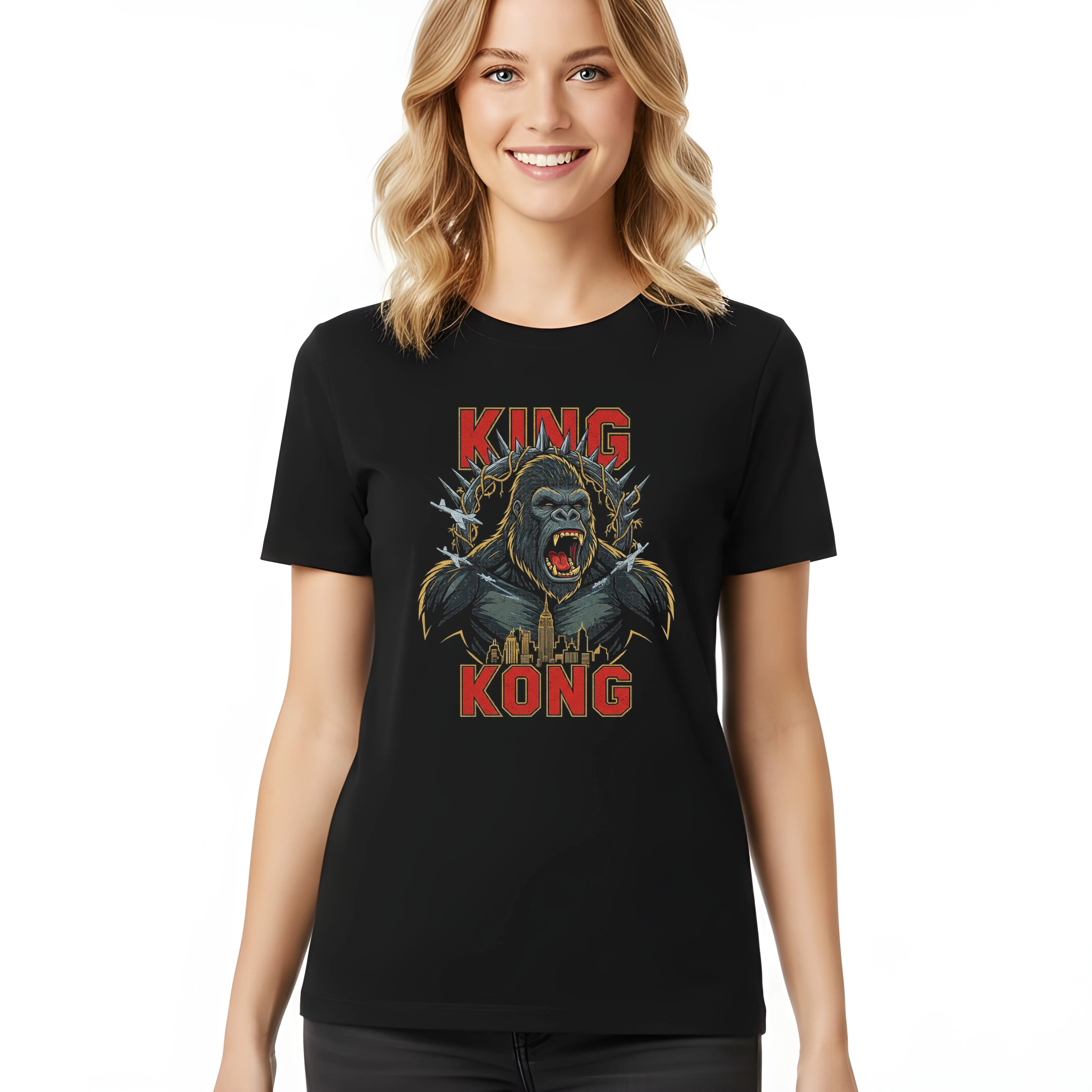Dámske tričko Kráľovská Zúrivosť Mestských Mrakodrapov King Kong