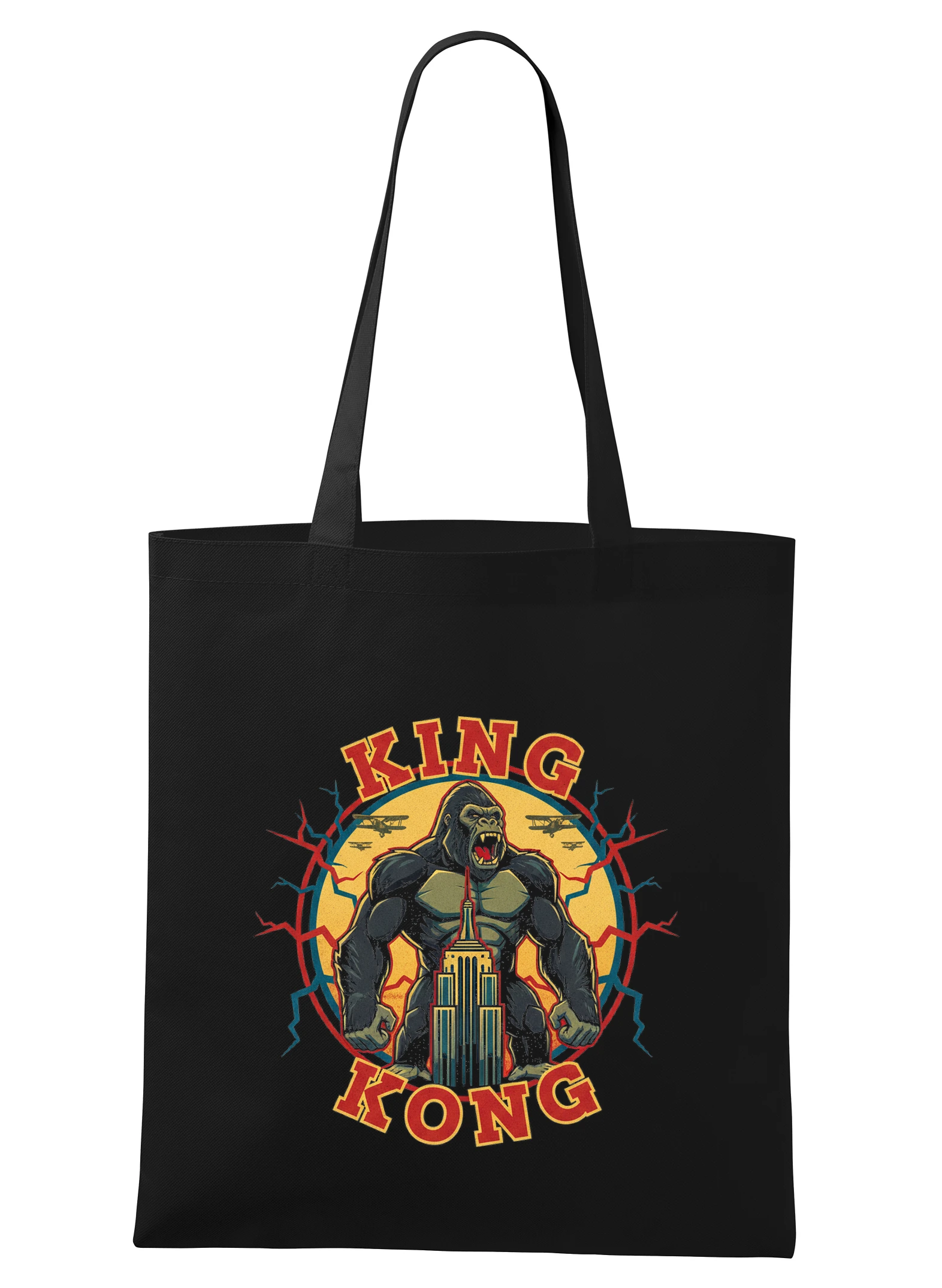 Nákupná taška Legendárna King Kong Obrie Gorila Mrakodrapy A Retro Lietadlá