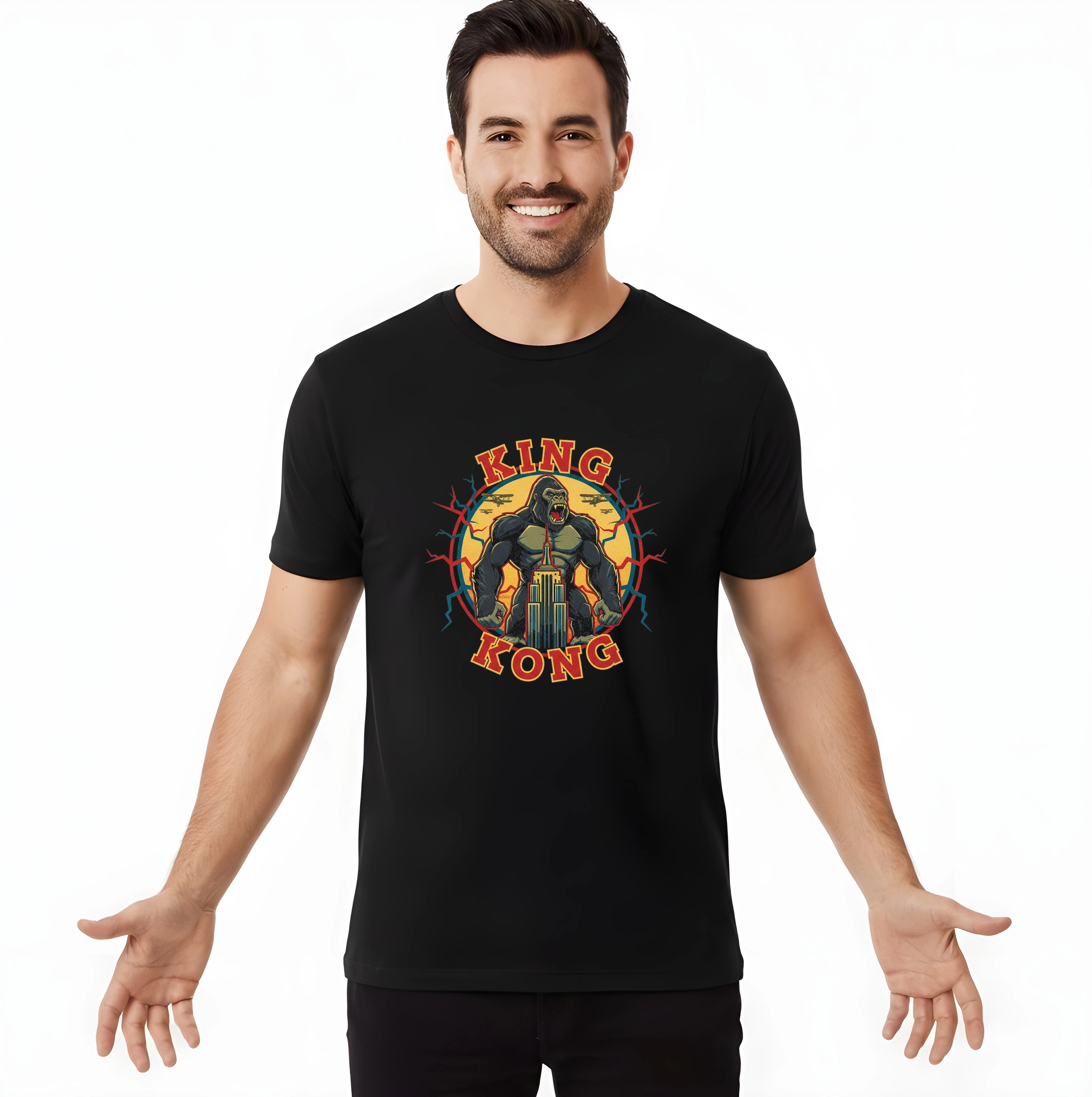 Pánske tričko Legendárnej King Kong Obrie Gorila Mrakodrapy A Retro Lietadlá