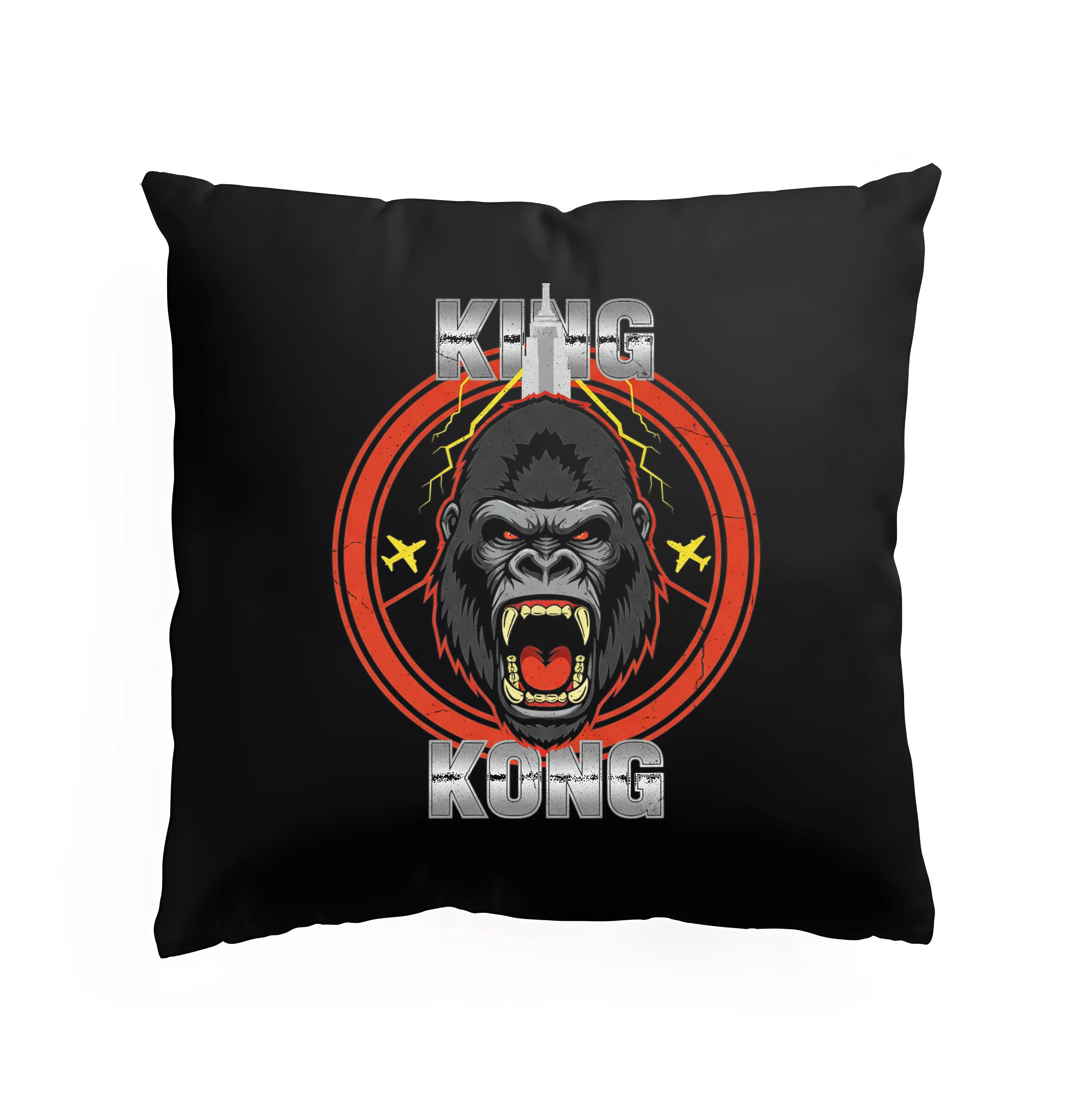 Vankúš Hrmiaci King Kong Medzi Blesky Lietadlami A Mrakodrapy