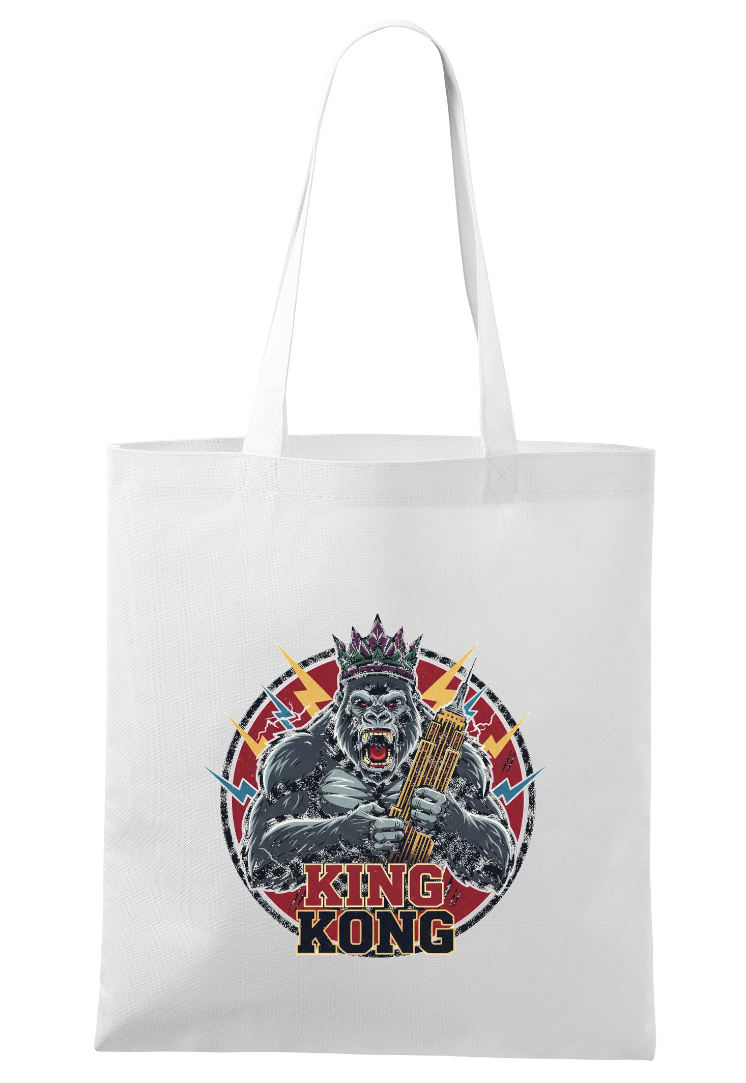 Nákupná taška Kráľovský Výkrik King Kong S Korunou A Mrakodrapy