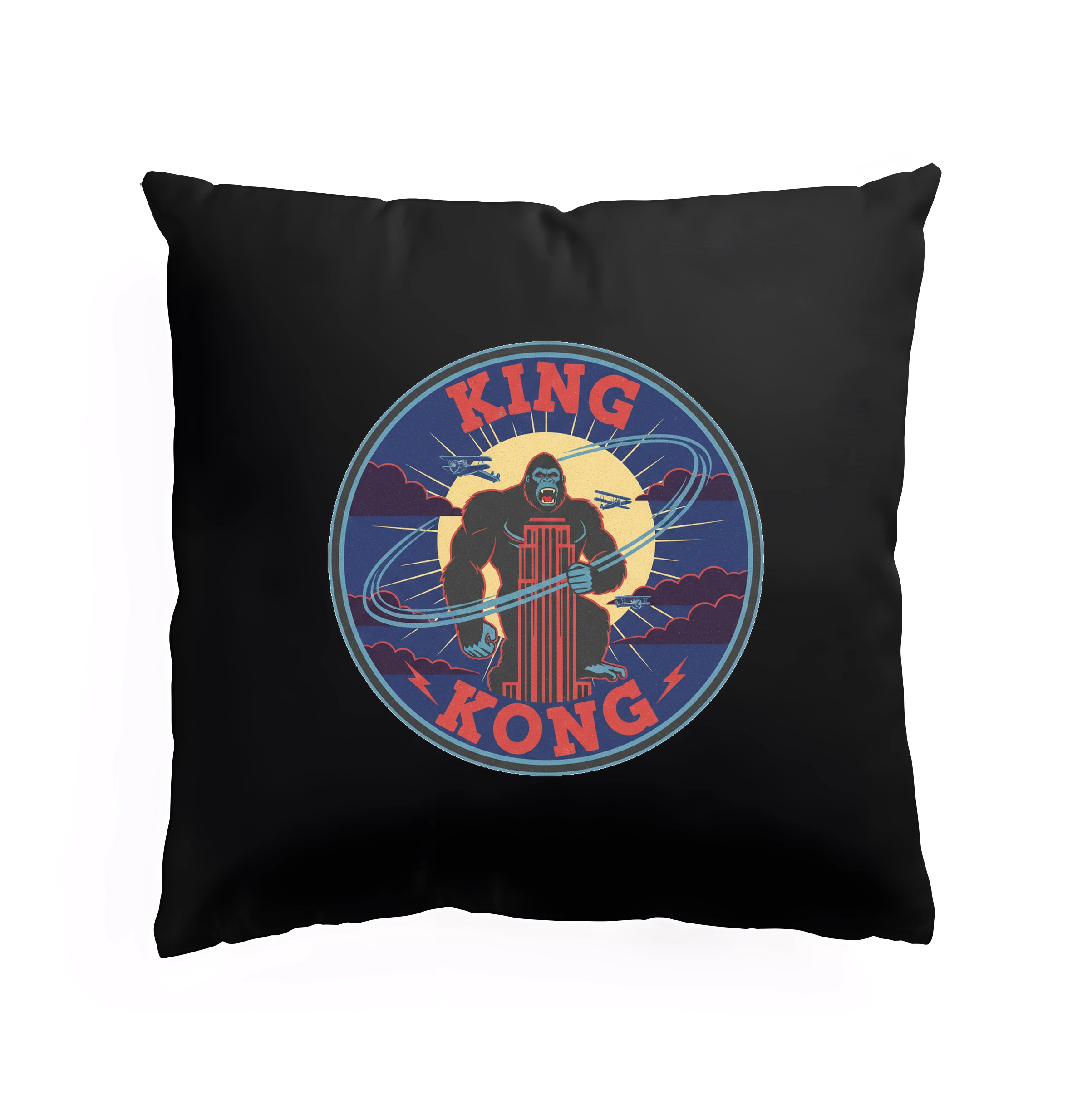 Vankúš Legendárna King Kong Na Mrakodrape V Retro Nočnom Odznaku