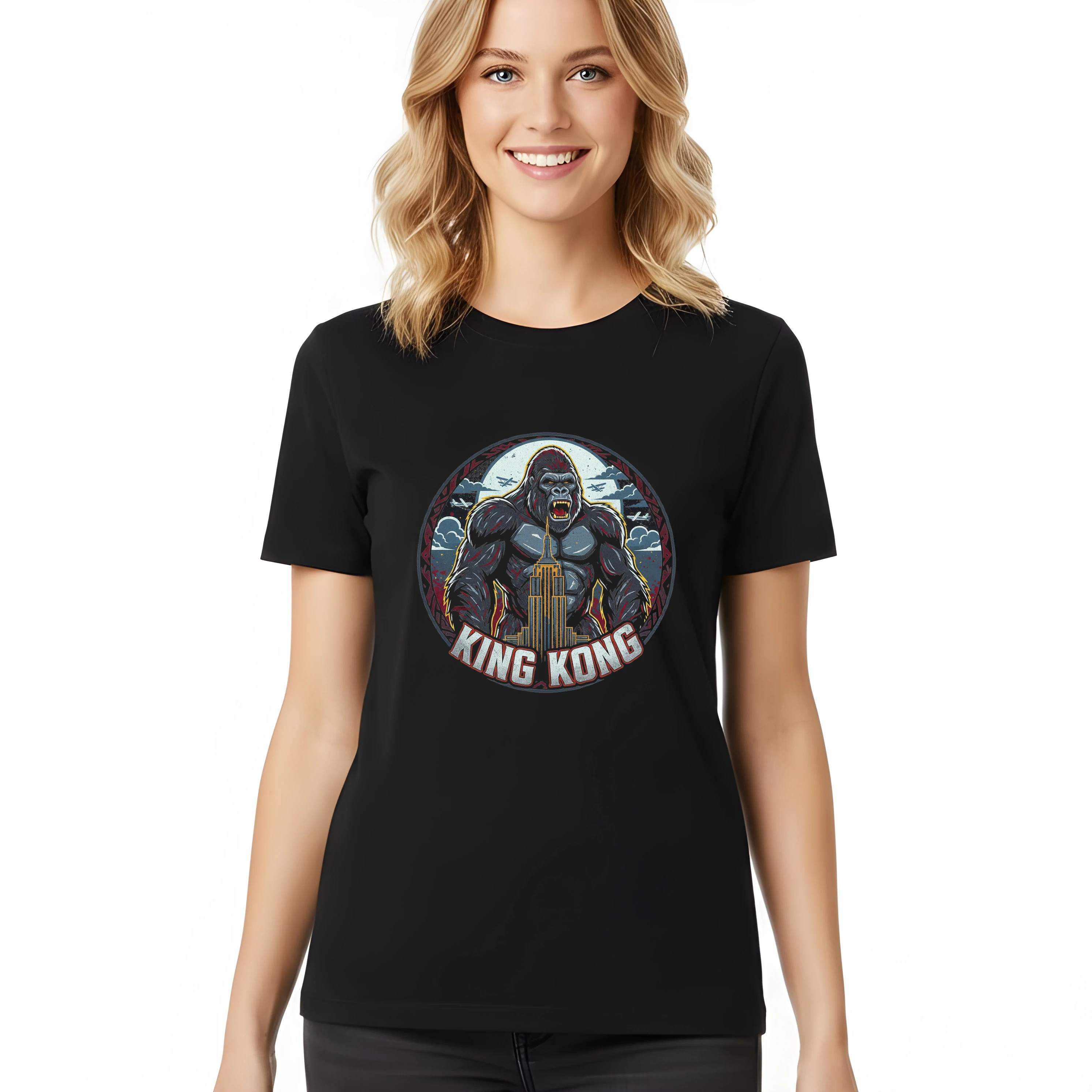 Dámske tričko Divoký Kráľovský Hnev King Kong Nad Empire State Building