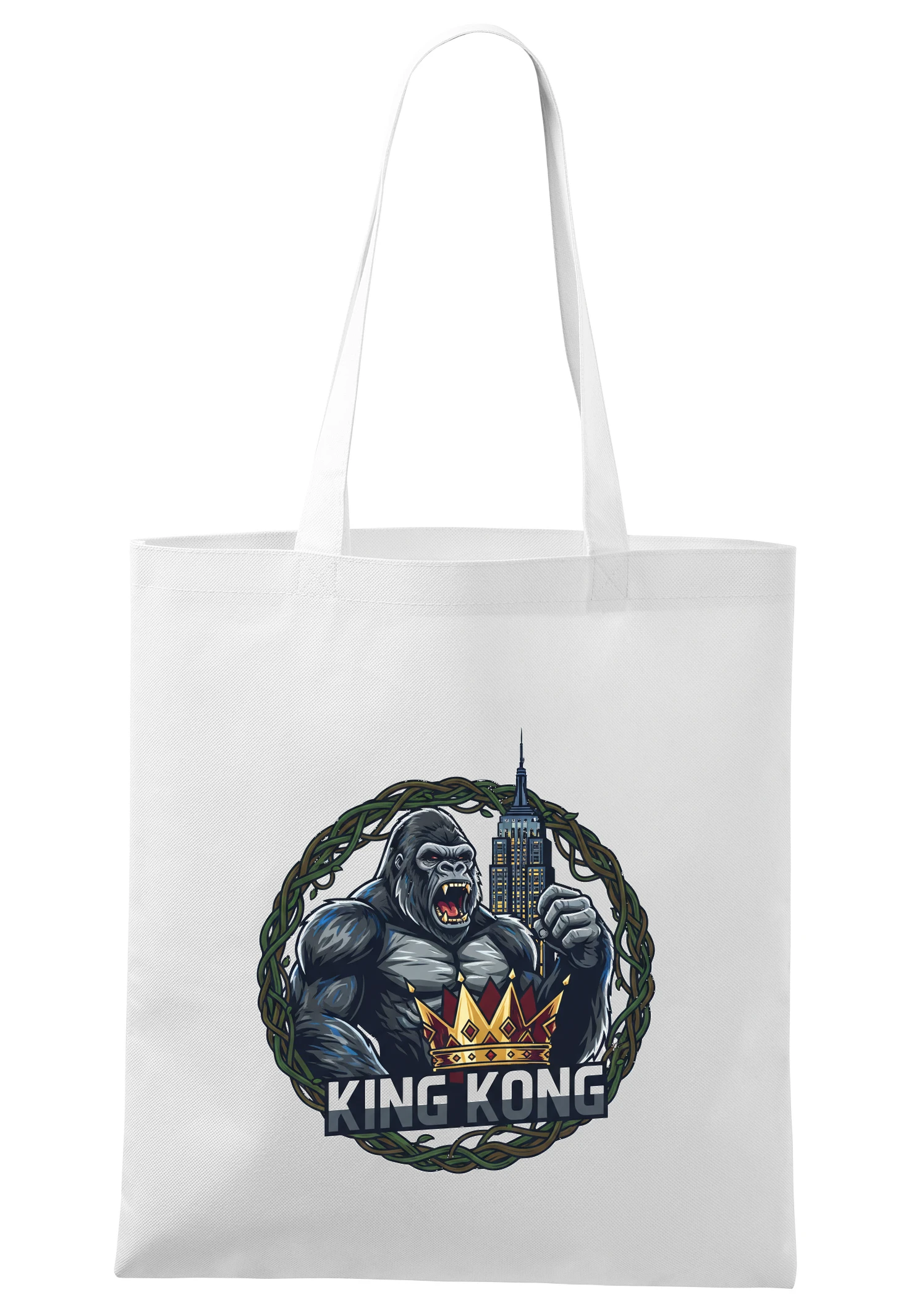 Nákupná taška Kráľovský King Kong Na Mrakodrape S Korunou