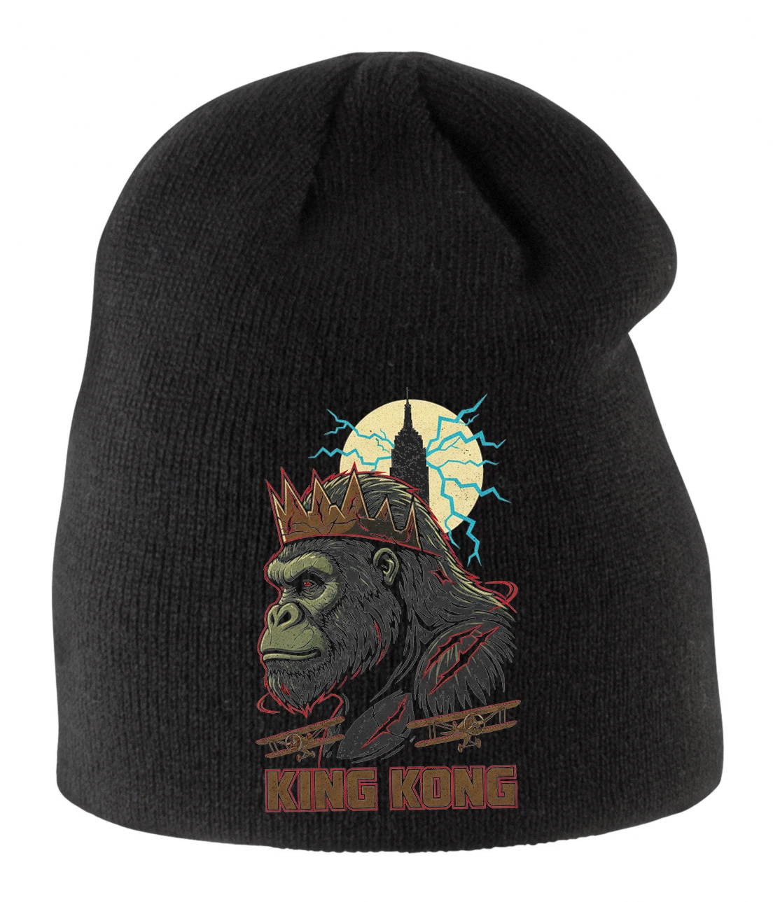 Detská zimná čiapka Kráľovský King Kong S Korunou Šrámy A Mesačnými Bleskami