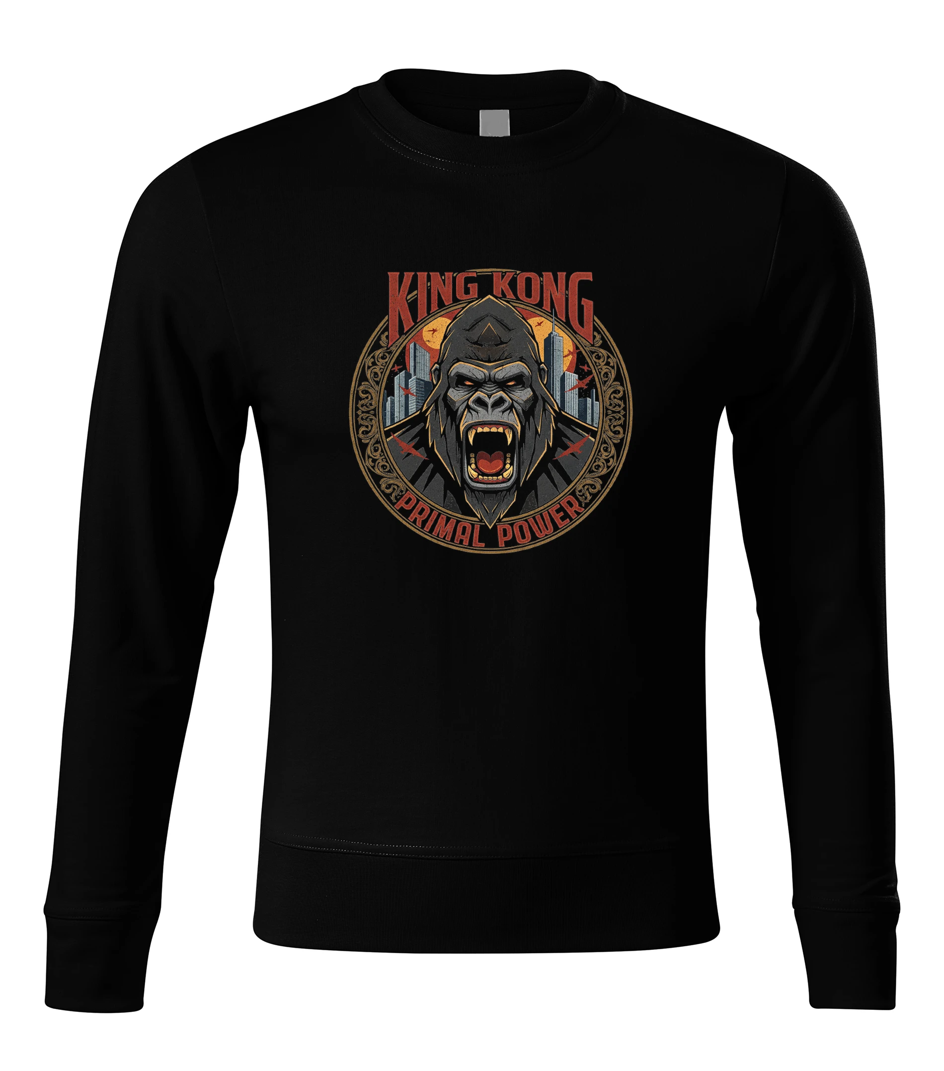 Mikina bez kapucne King Kong Prastarý Hnev A Prvotná Sila Mestá