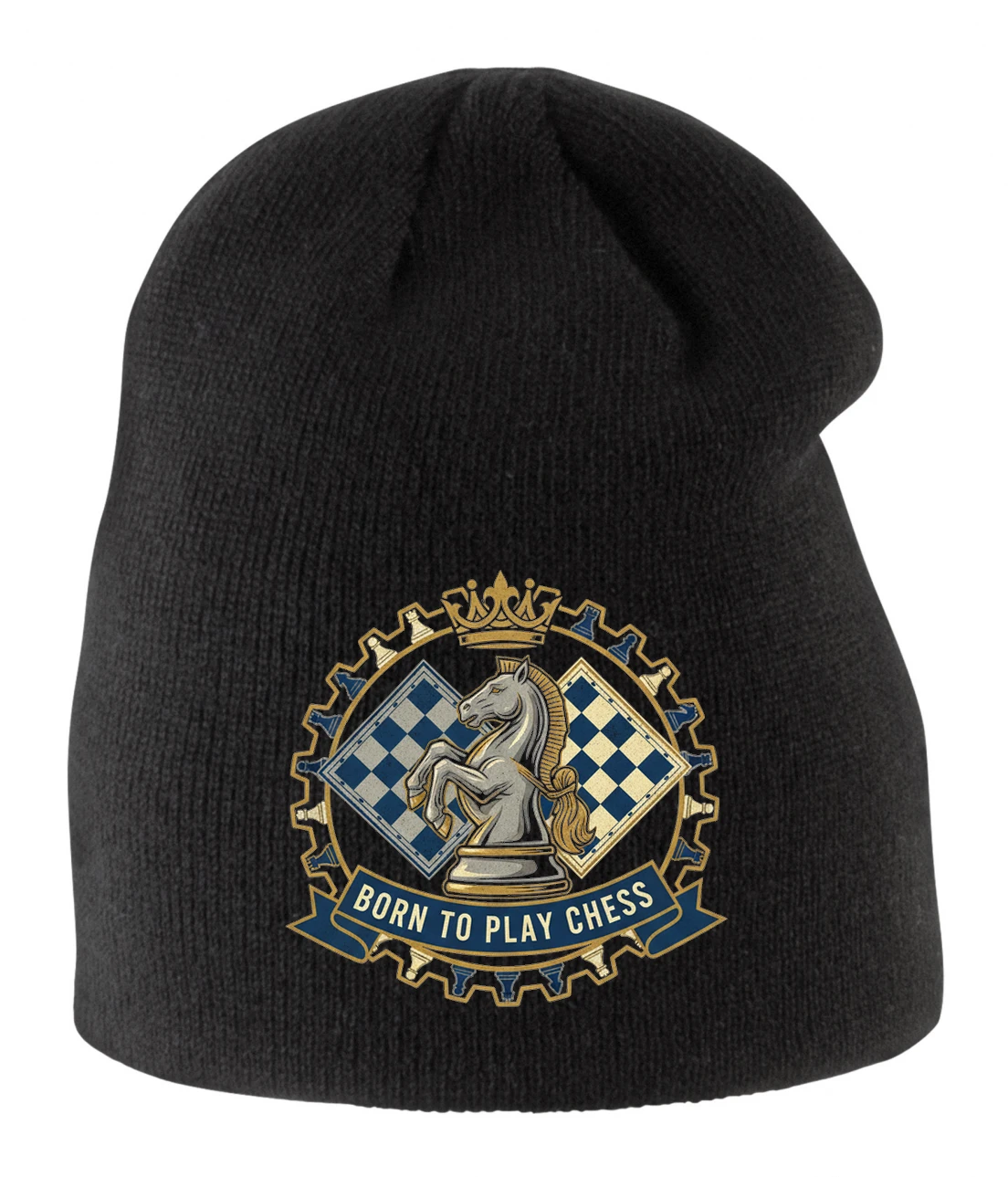 Detská zimná čiapka Kráľovský Jazdec Born To Play Chess Sila Strategické Hry