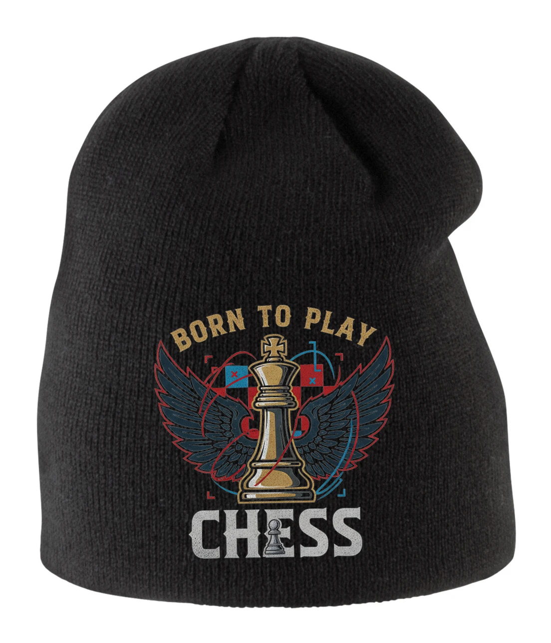 Detská zimná čiapka Kráľovské Krídla Born To Play Chess Pre Šachových Majstrov