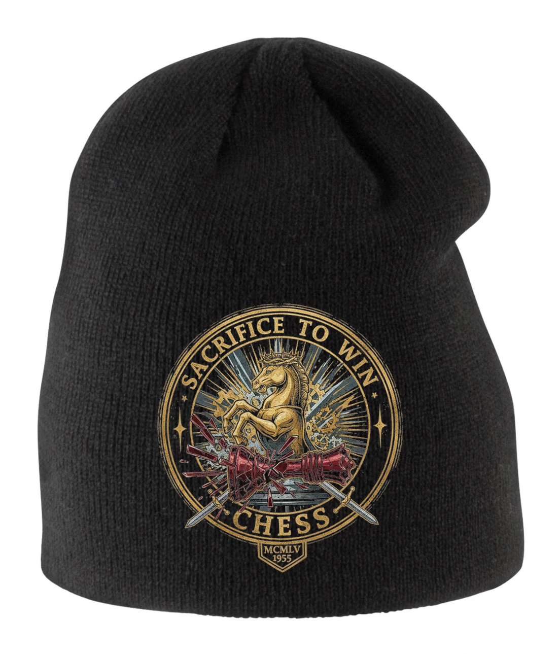 Detská zimná čiapka Jazdec Obeť A Triumf Chess Stratégia Pre Víťazstvo