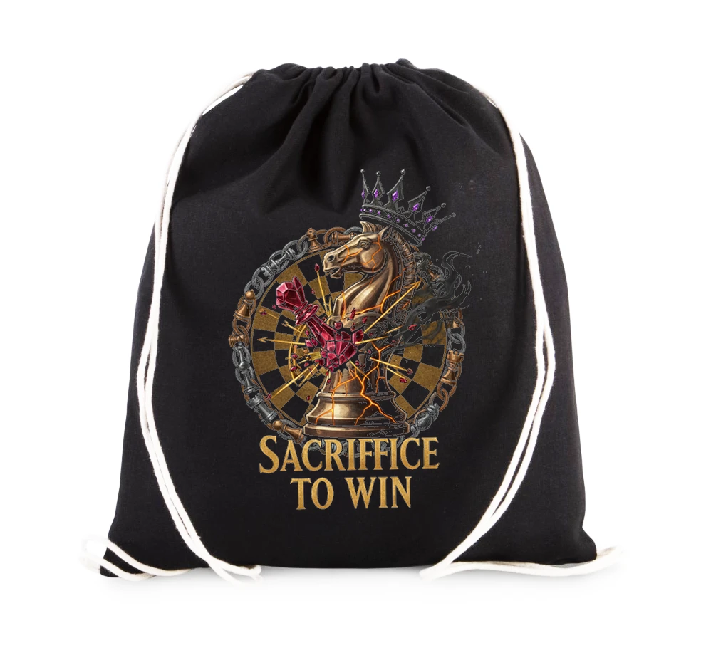 Vak na chrbát Šachová Obeť Pre Víťazstvo Sacrifice To Win S Kráľovským Jazdcom