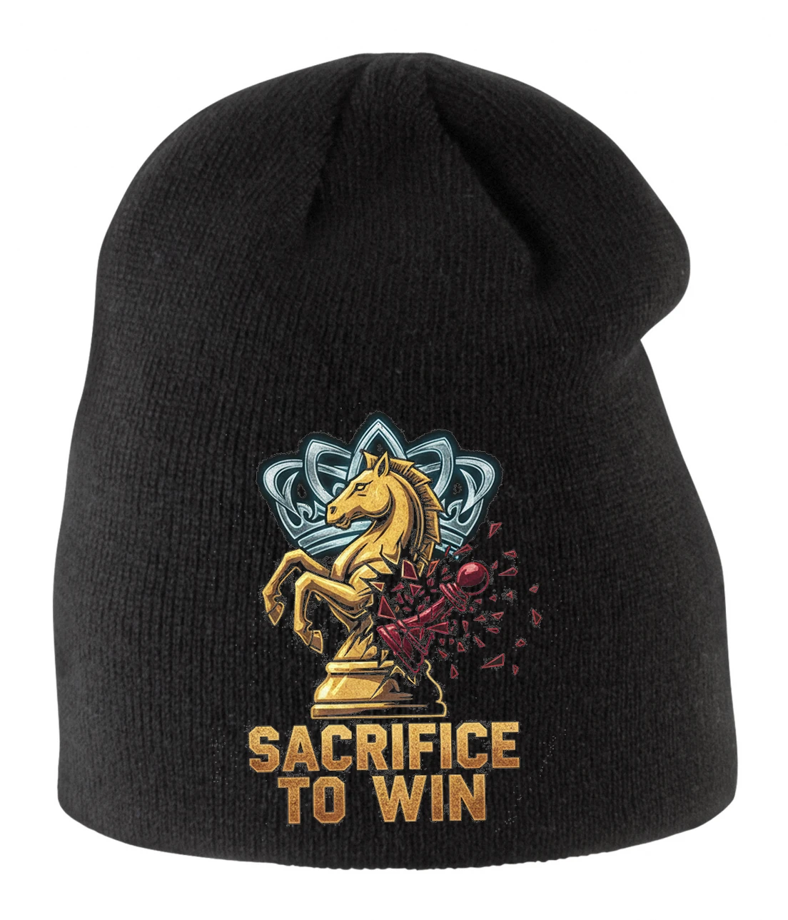 Detská zimná čiapka Zlatý Jazdec Šachová Obeť Pre Víťazstvo A Slávu