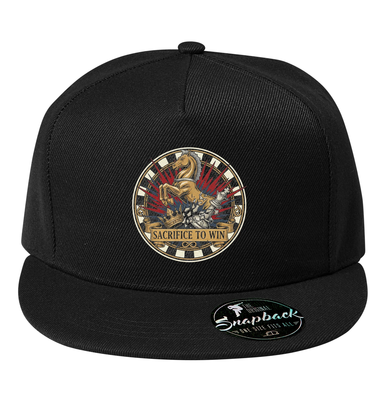Snapback Šachový Jazdec Sacrifice To Win Koruna Odhodlanie A Obeť