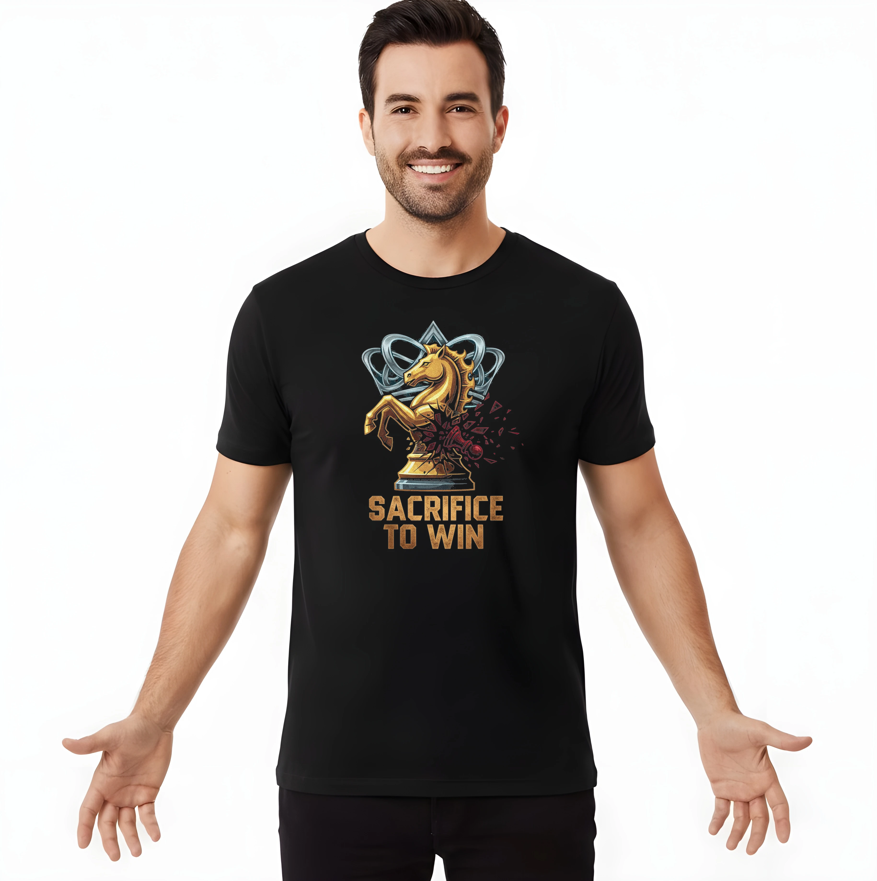 Pánske tričko Zlatý Jazdec A Umenie Obete Sacrifice To Win
