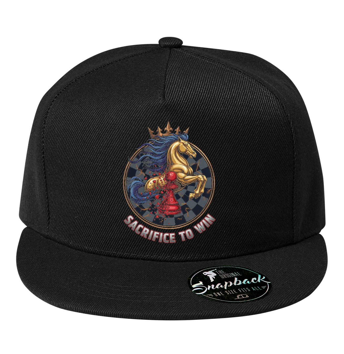 Snapback Šachová Obeť Pešiakom Zlatý Jazdec Ku Korune A Víťazstvo
