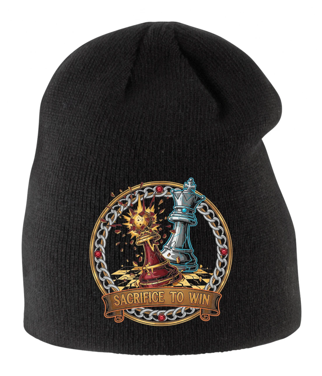 Detská zimná čiapka Kráľovská Obeť Sacrifice To Win Na Šachovnici Víťazov