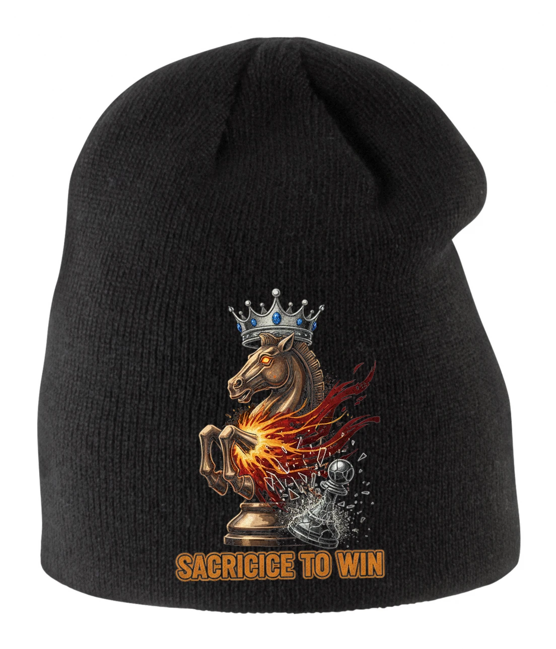 Detská zimná čiapka Šachový Ohnivý Jazdec Obeť Pre Víťazstvo Sacrifice To Win