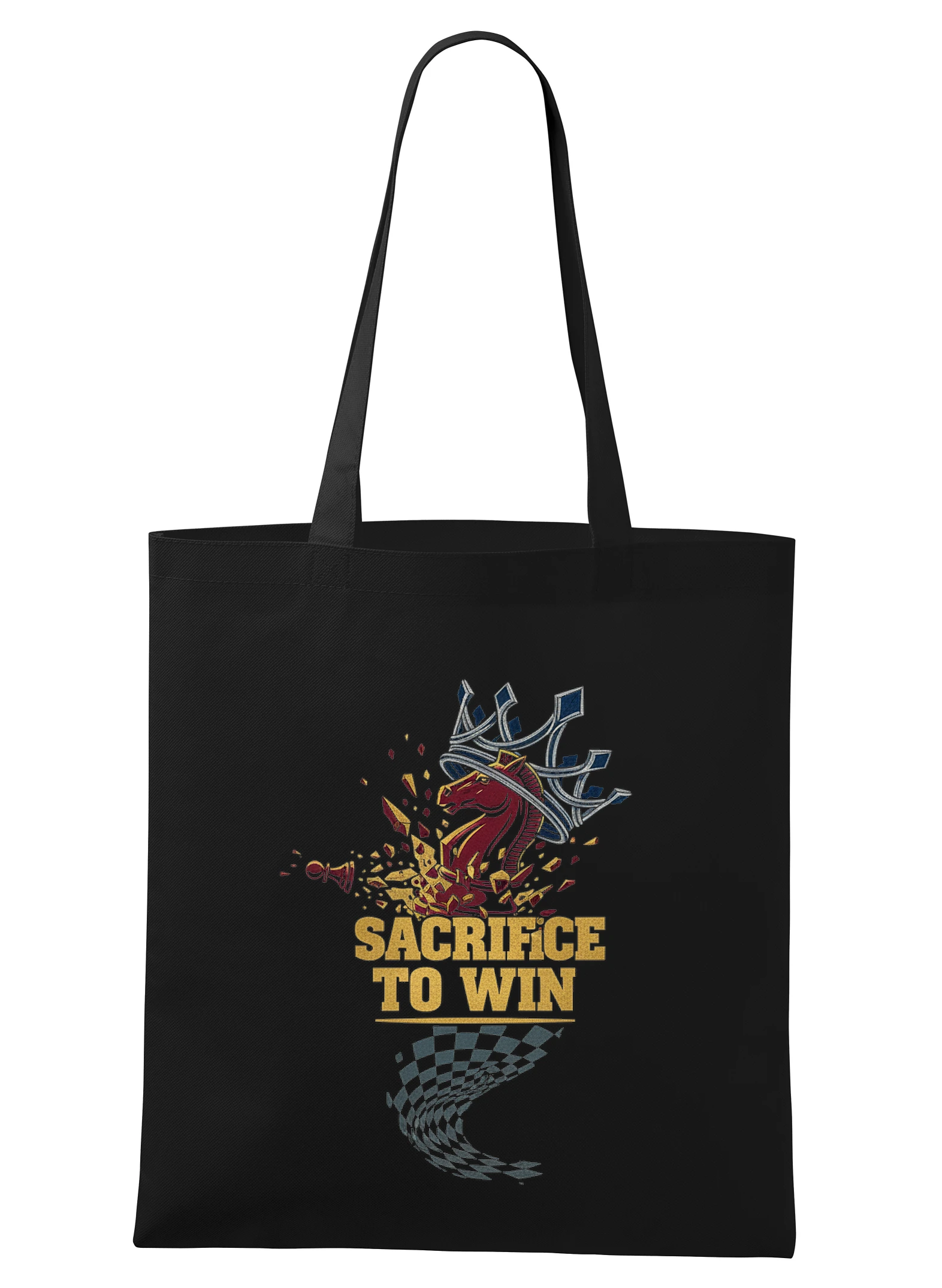 Nákupná taška Šachová Obeť Pre Víťazstvo Sacrifice To Win S Kráľovským Jazdcom