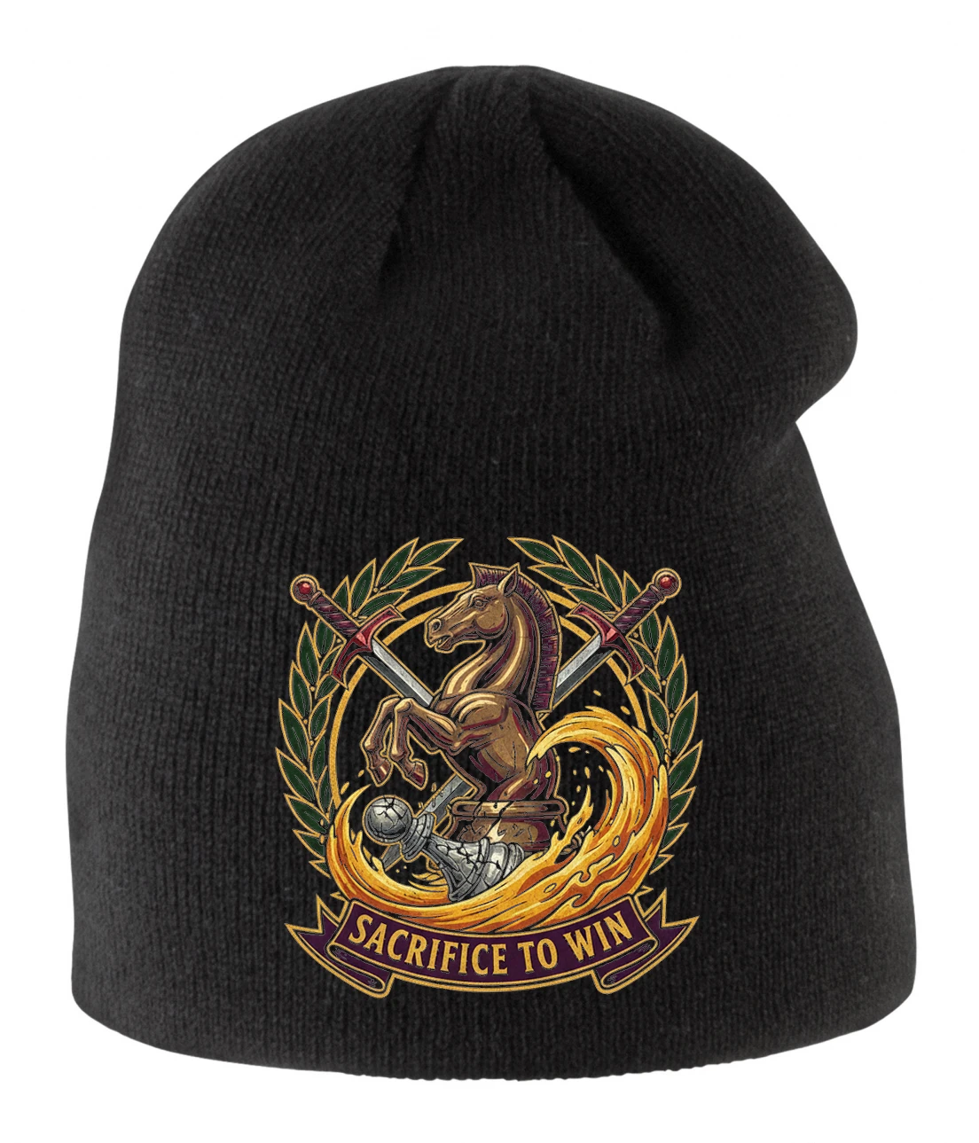 Detská zimná čiapka Šachový Jazdec Ohnivá Obeť Pre Víťazstvo Sacrifice To Win