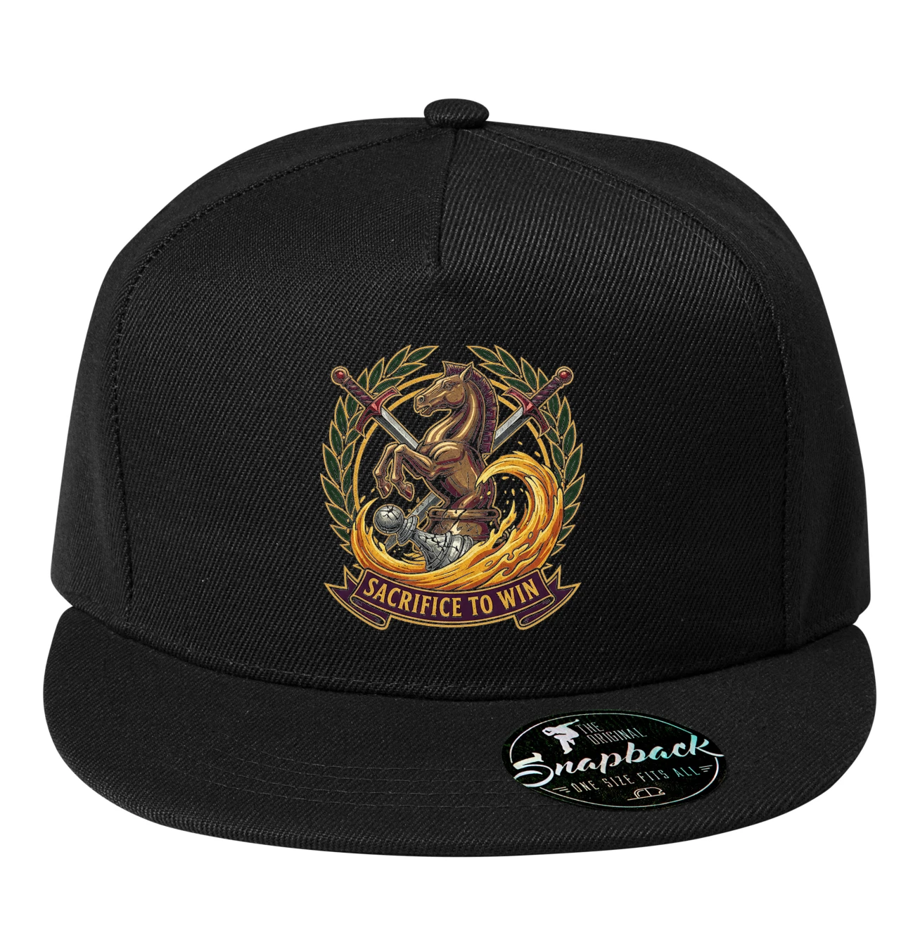 Snapback Šachový Jazdec Ohnivá Obeť Pre Víťazstvo Sacrifice To Win