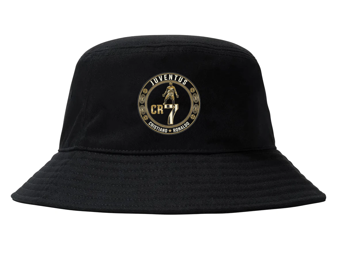 Klobúčik Zlatý Emblém Cr7 Juventus Elegantný Futbalová Ikona V Čiernom