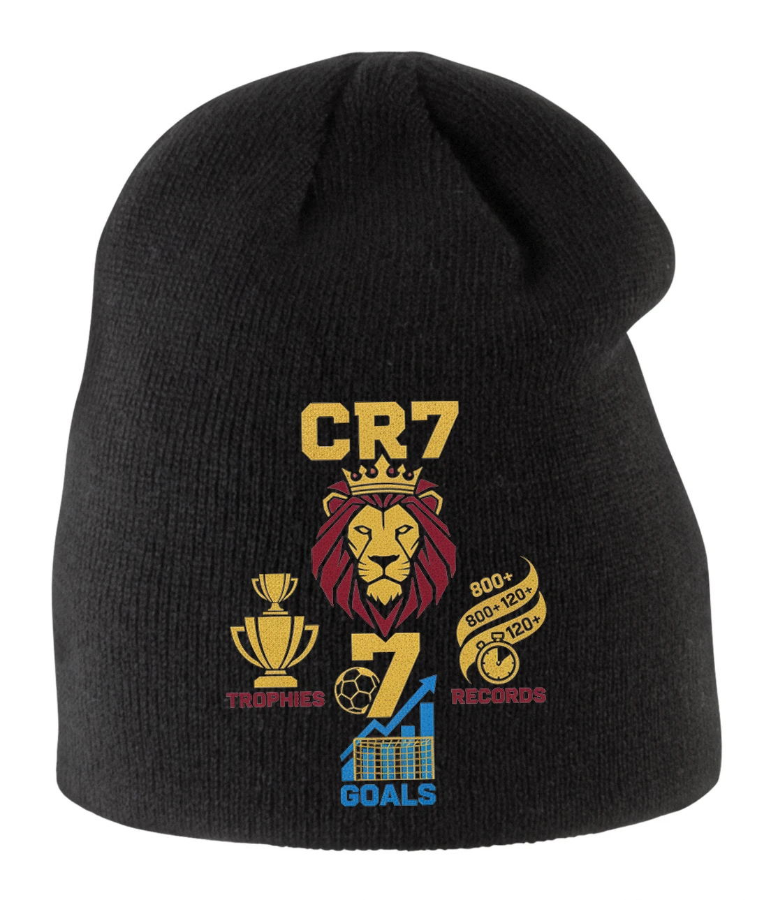 Detská zimná čiapka Cr7 Kráľ Gólov A Rekordov Lev S Trofejami
