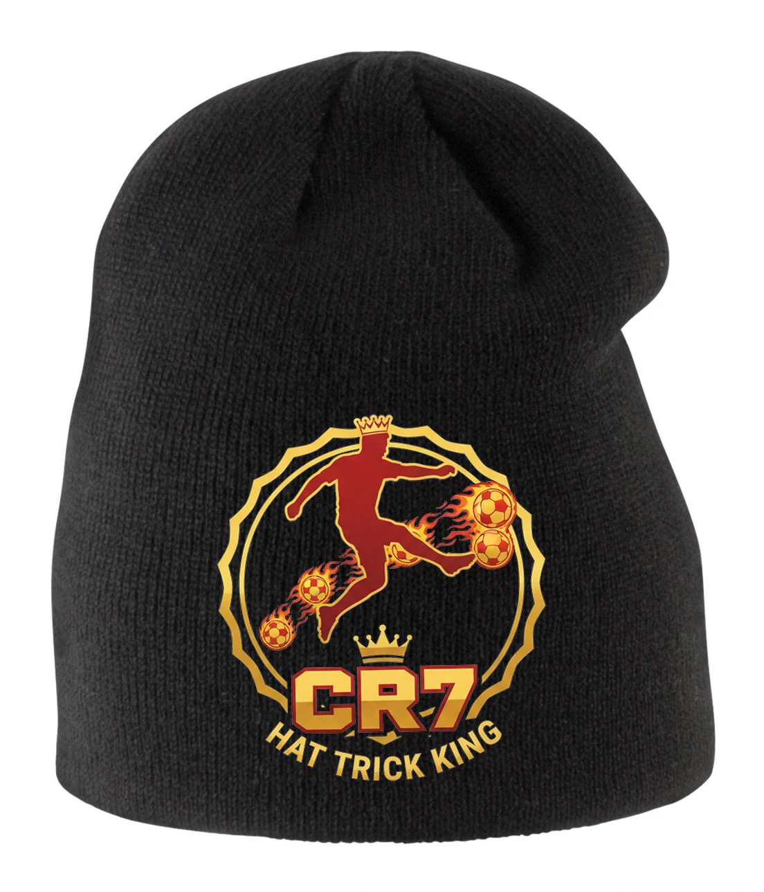 Detská zimná čiapka Cr7 Hat Trick King Ohnivý Kráľ Hattrickov A Zlatých Gólov