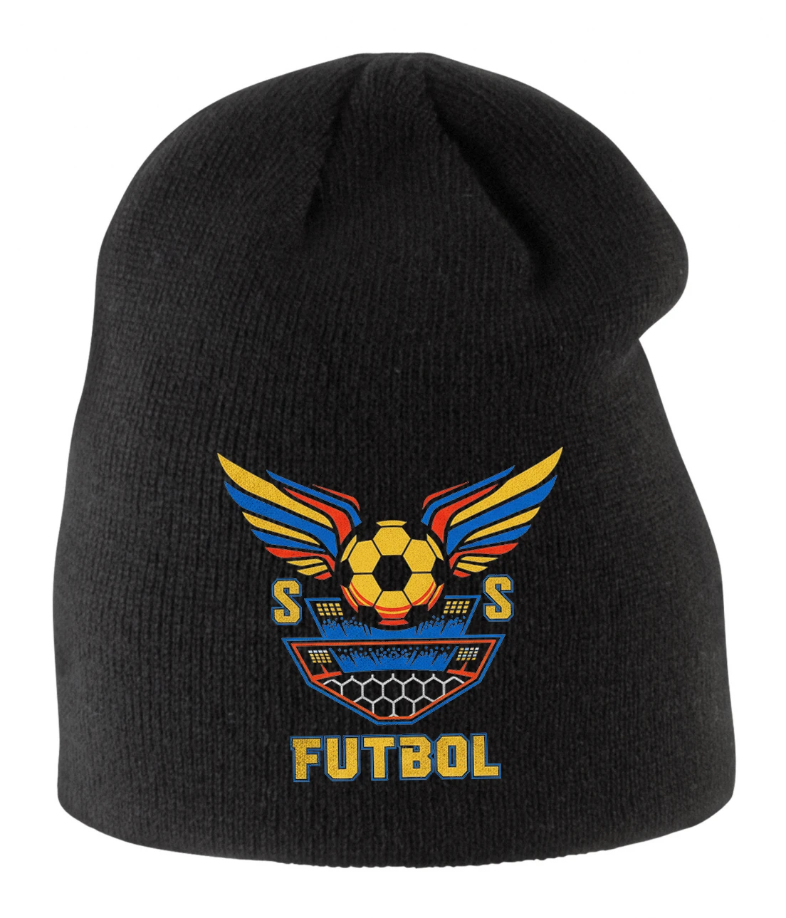 Detská zimná čiapka Krídla Zlatého Lopty Retro Futbalový Štadión A Šesťuholníková Sieť