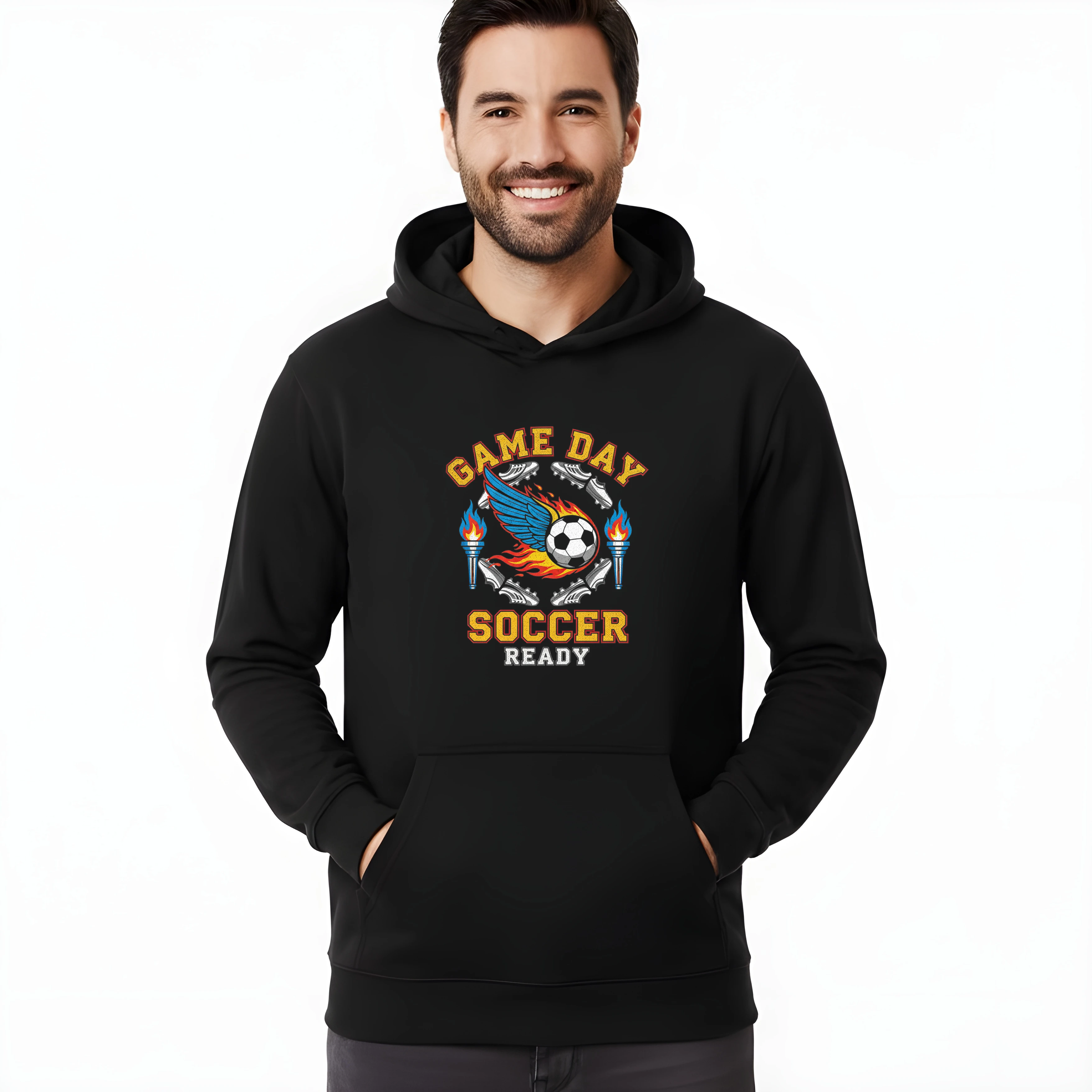 Mikina Game Day Futbalové Krídlo A Plamene Pripravené Na Zápas