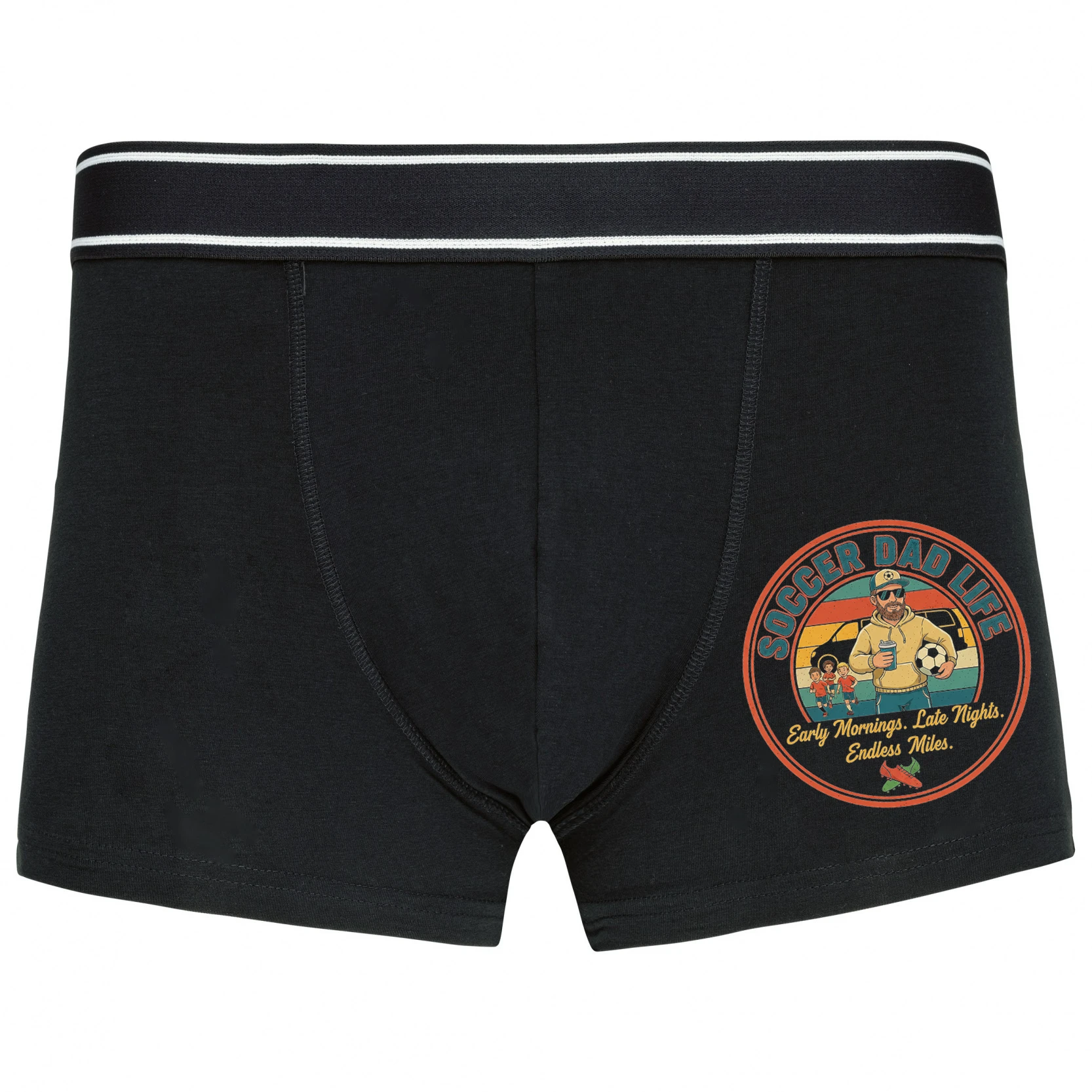 Boxerky Život Soccer Dad Futbalový Otec Ranná Káva Neskoré Noci A Nekonečné Kilometre