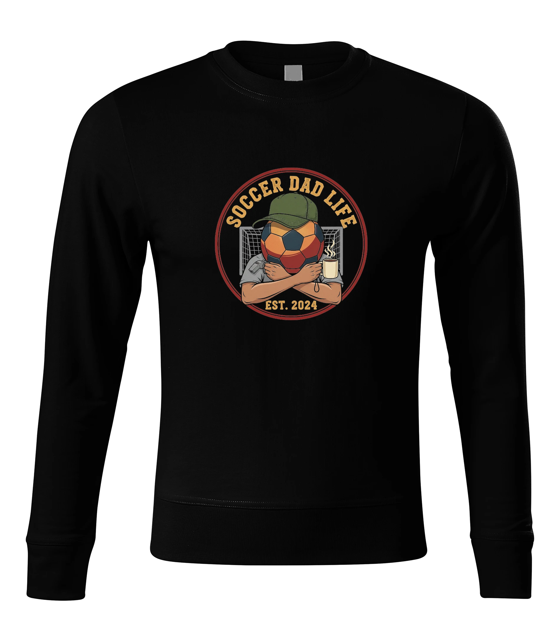 Mikina bez kapucne Život Futbalového Otecky Šiltovka Píšťalka A Ranná Káva