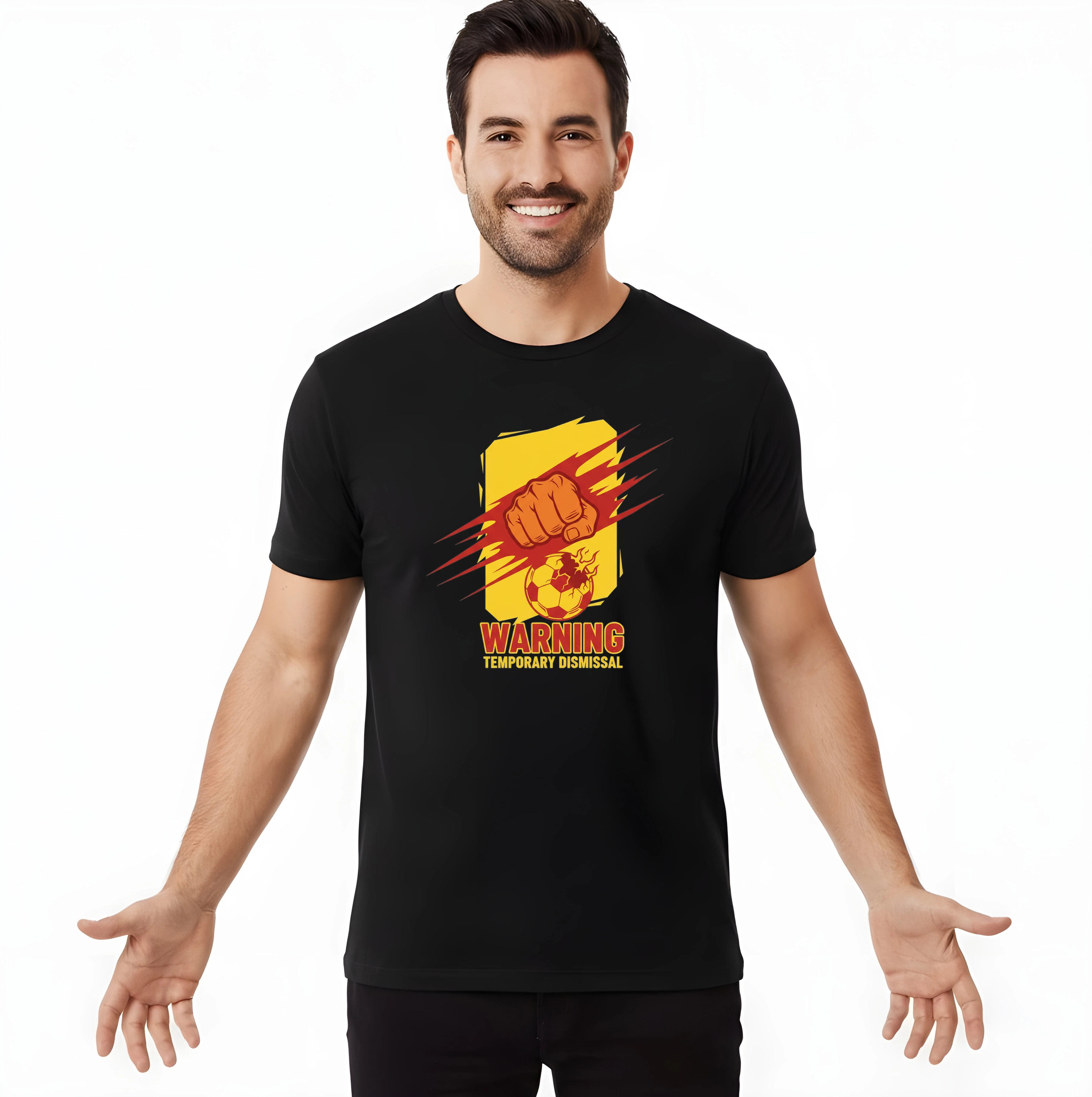 Pánske tričko Výstraha Dočasné Vylúčenie Drvivý Úder Futbalu A Fanúšikovský Hnev