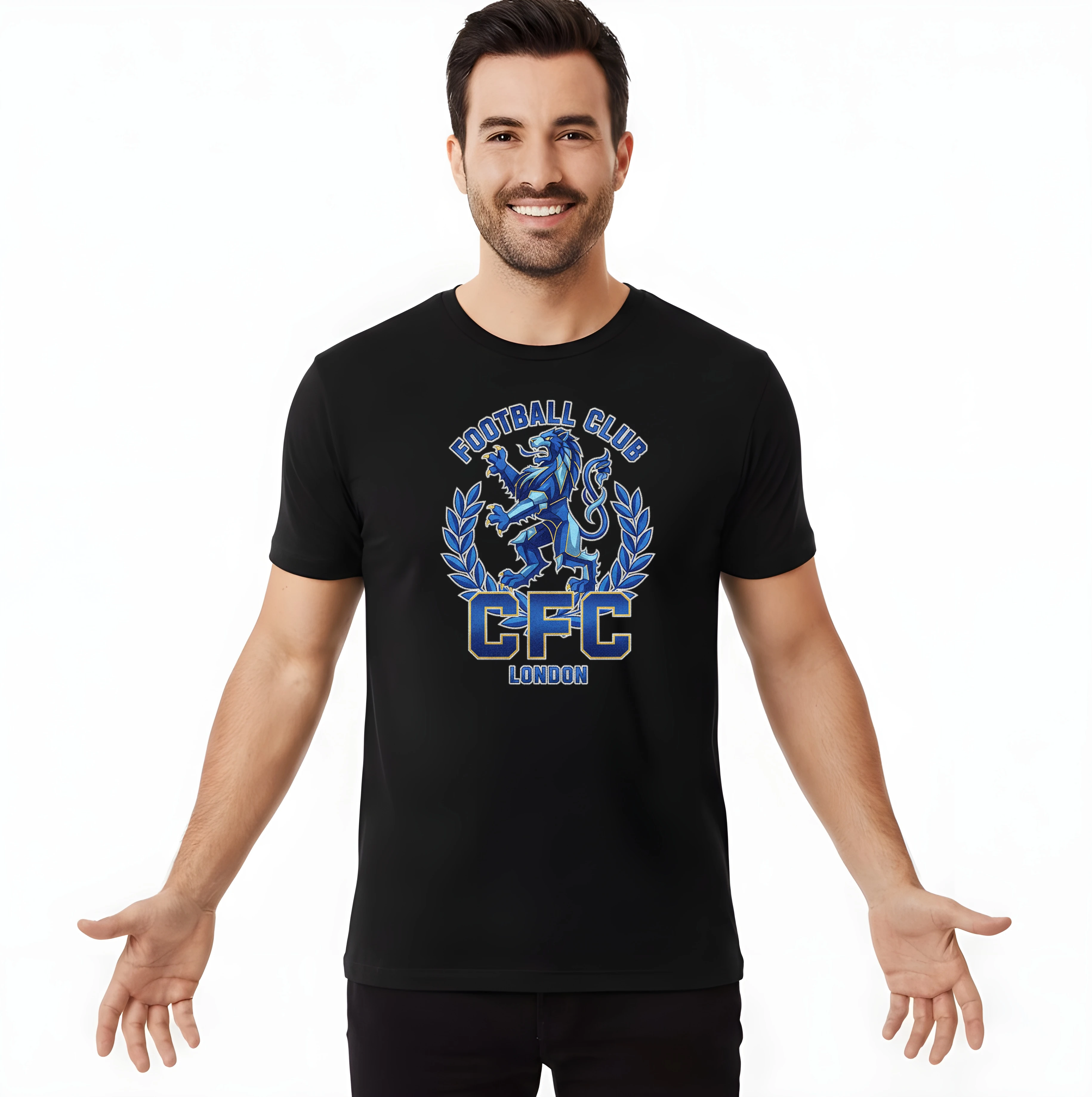 Pánske tričko Modrý Kráľovský Lev Cfc London Futbalový Erb Mestské Hrdosti