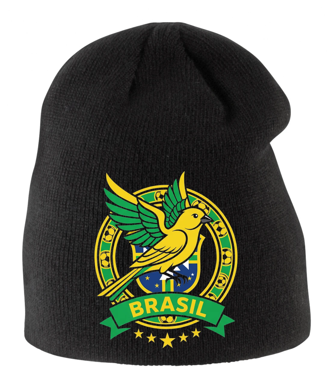 Detská zimná čiapka Kanárkové Srdce Brasil Zlatá Sila Futbalu A Hrdosť Pre Fanúšikov