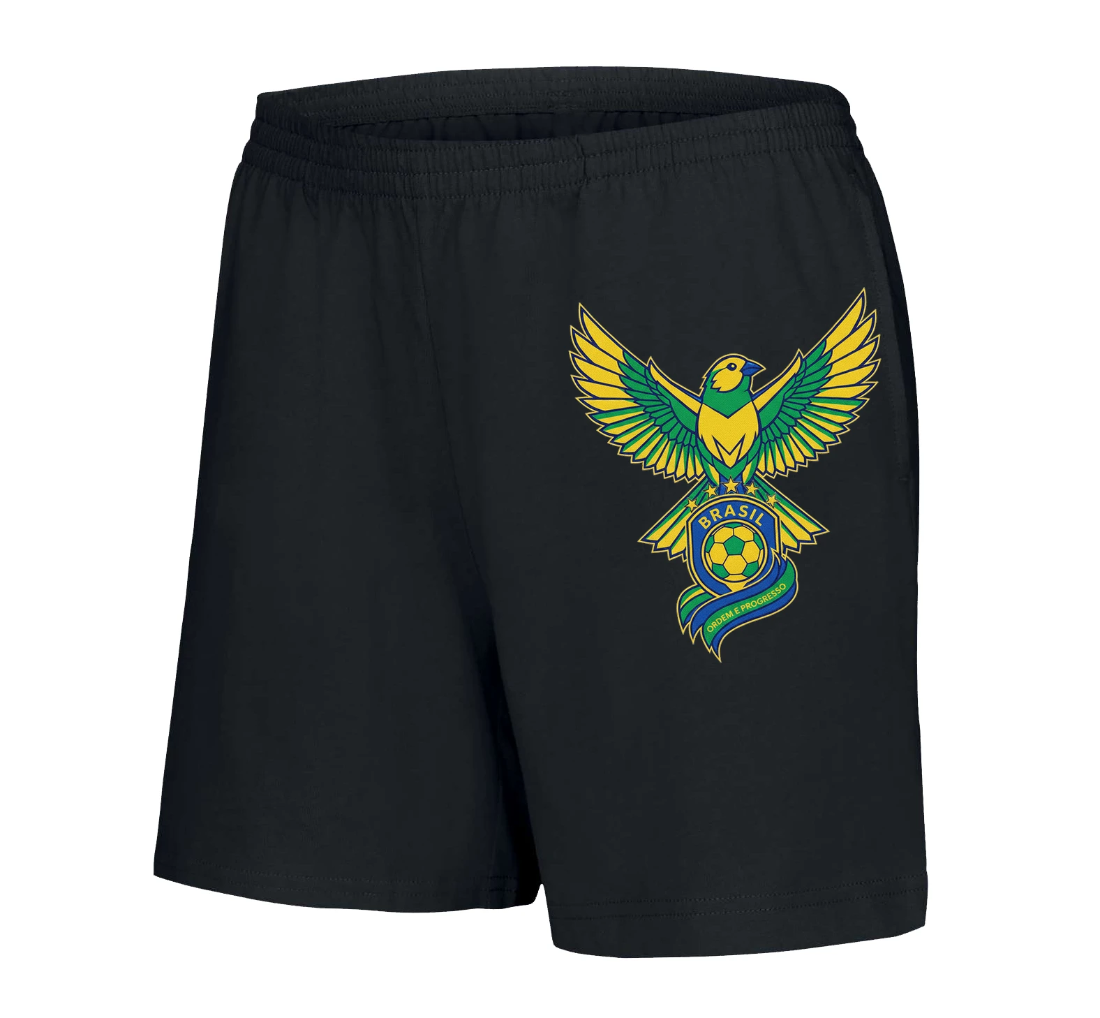 Dámske šortky Vzlet Brasilskeho Sokola Zlatá Krídla Futbalový Štít A Hrdosť
