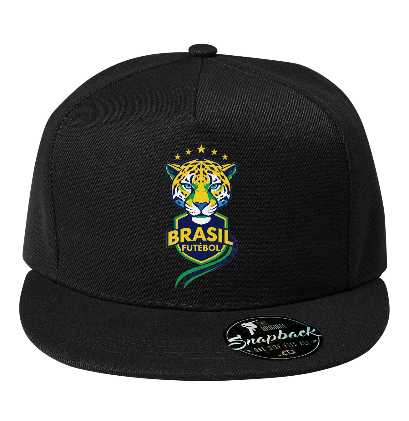 Snapback Jaguár Brasil Futebol Tropická Sila Zlaté Hviezdy A Národný Štít