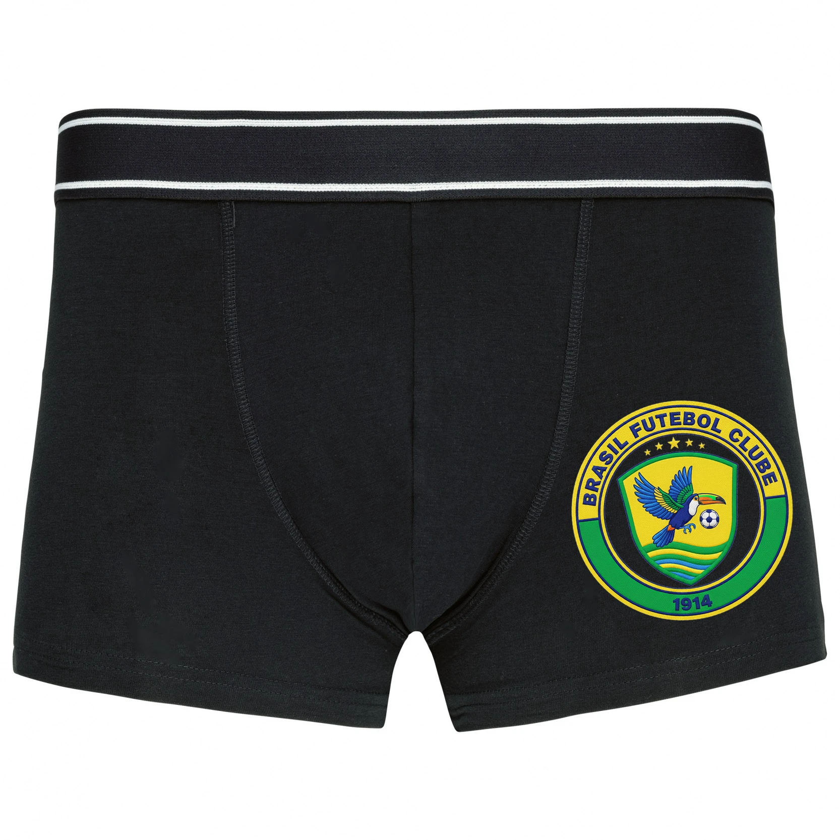 Boxerky Brazil Tukan Tropický Futbalový Emblém S Energiou Vlnami A Rokom 1914