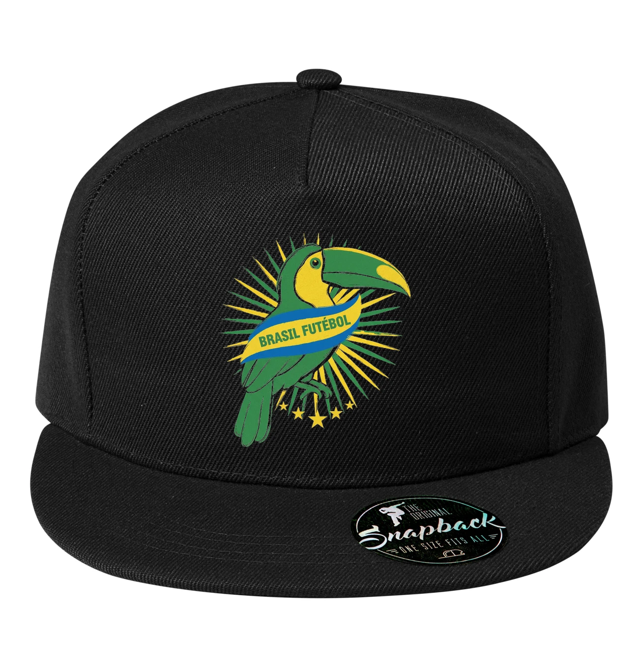 Snapback Tukan Brasil Žiarivá Futbalová Vášeň V Zelenožltom Štýle