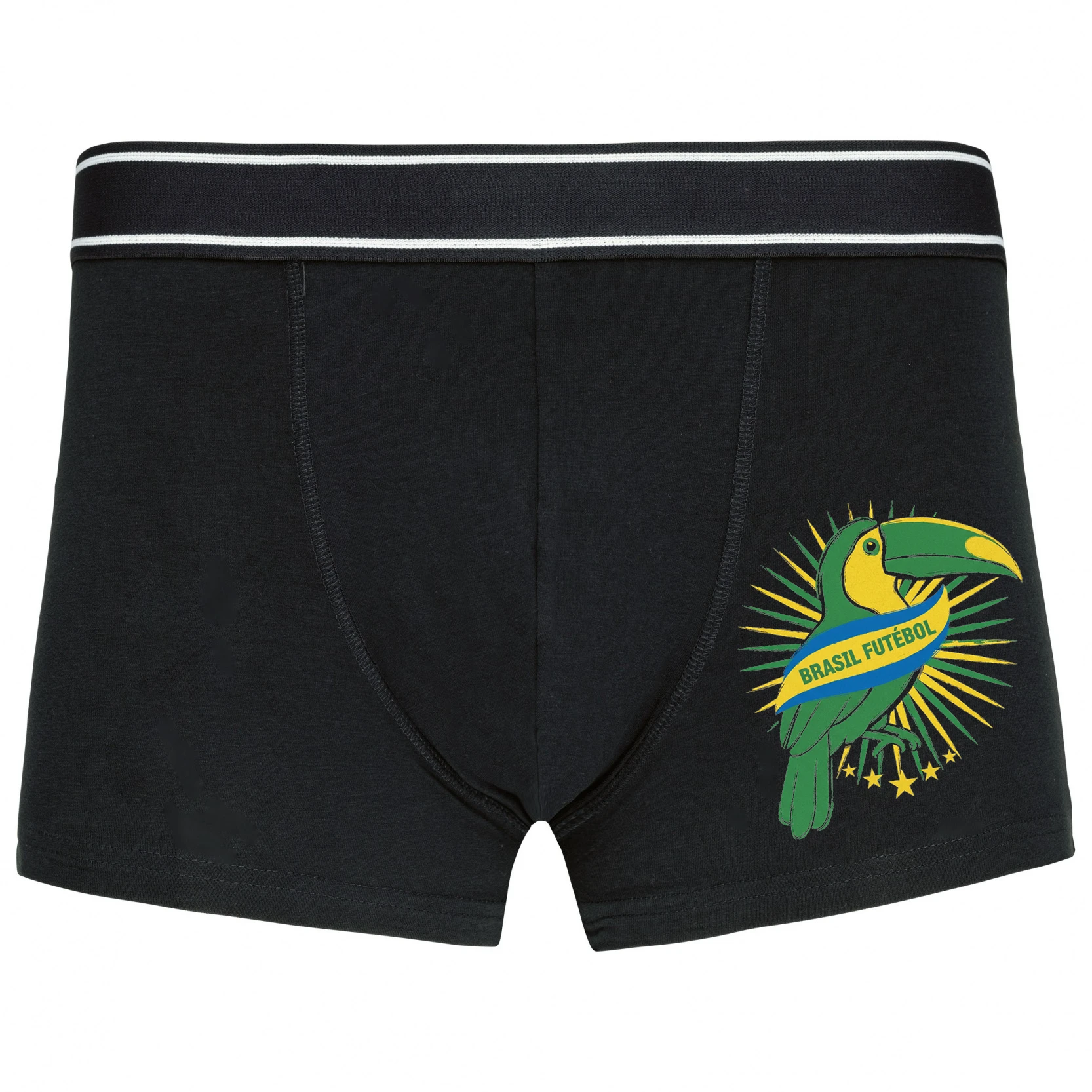 Boxerky Tukan Brasil Žiarivá Futbalová Vášeň V Zelenožltom Štýle