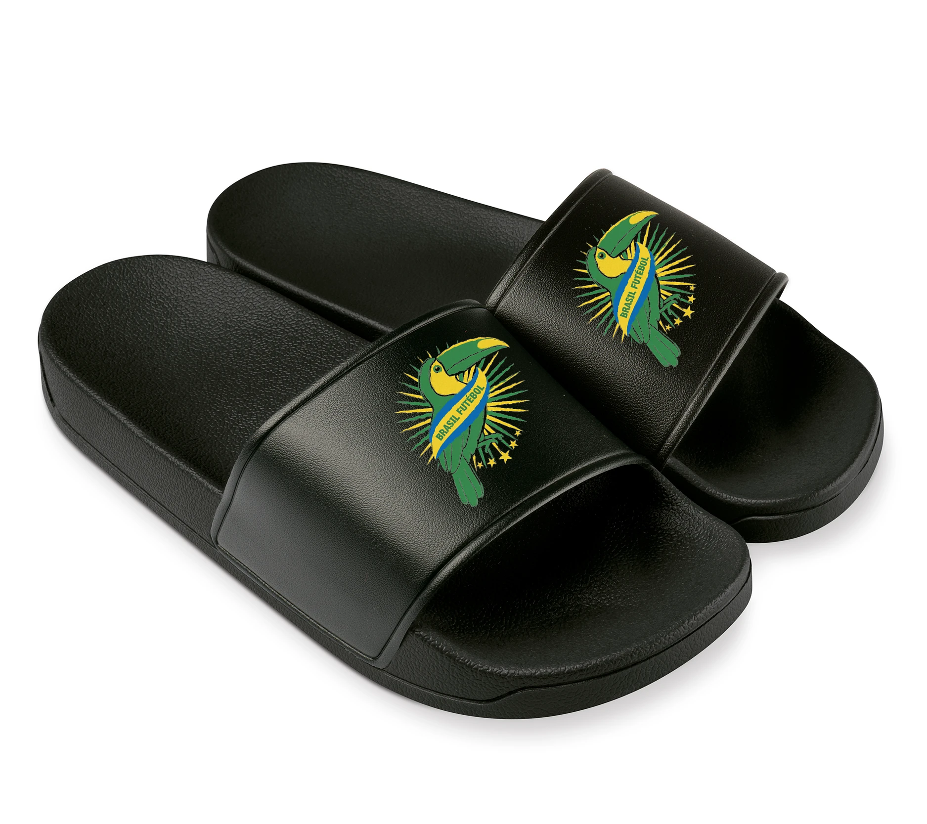 Šľapky Tukan Brasil Žiarivá Futbalová Vášeň V Zelenožltom Štýle