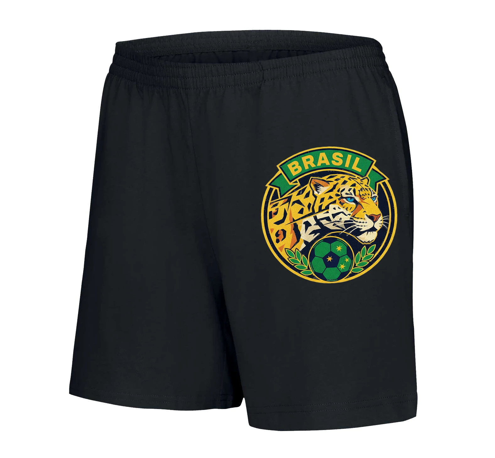 Dámske šortky Divoký Jaguár Brazil Hrdosť Sila A Futbalová Vášeň
