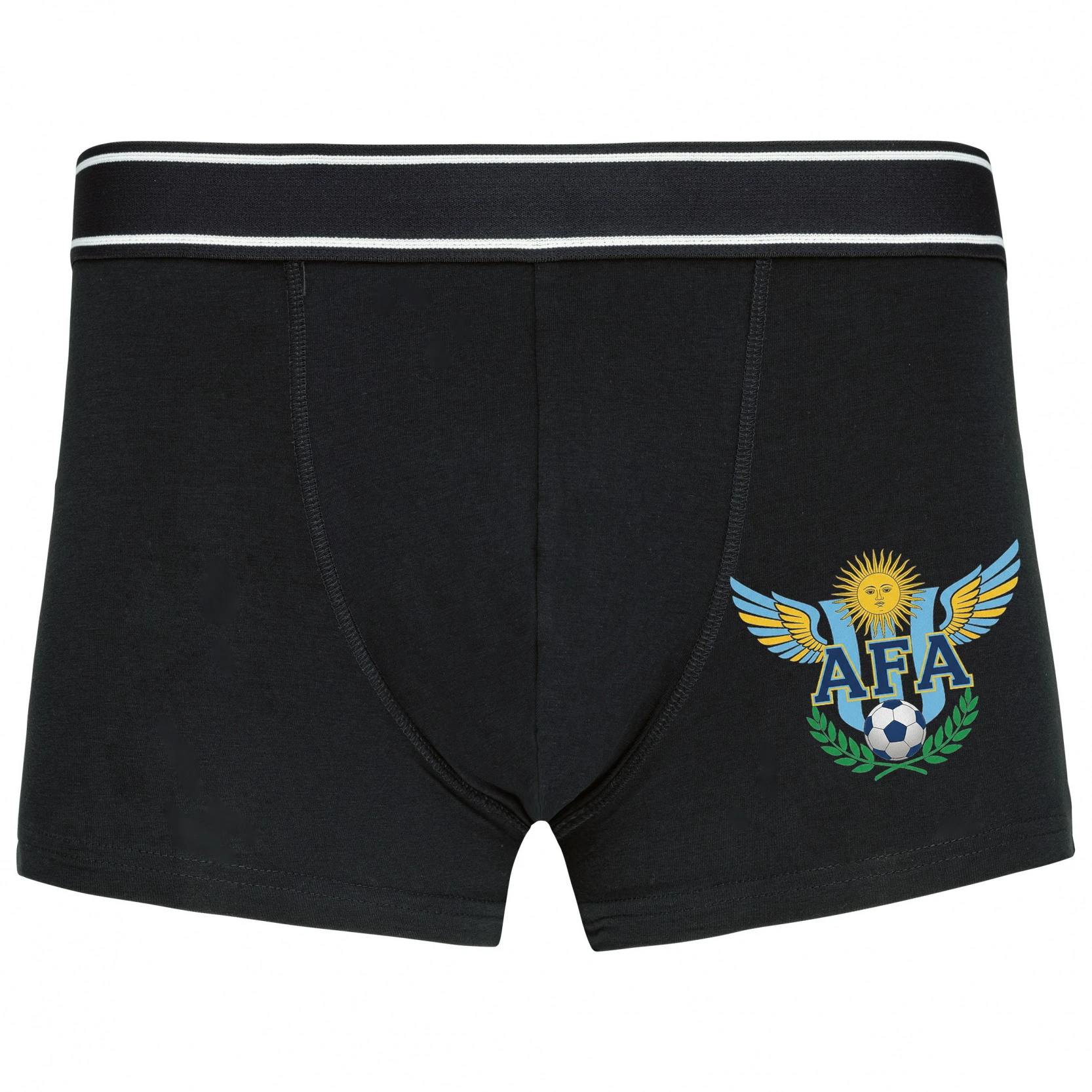 Boxerky Afa Argentína Futbalový Emblém So Slnečným Motívom Krídlami A Vavrínovým Vencom