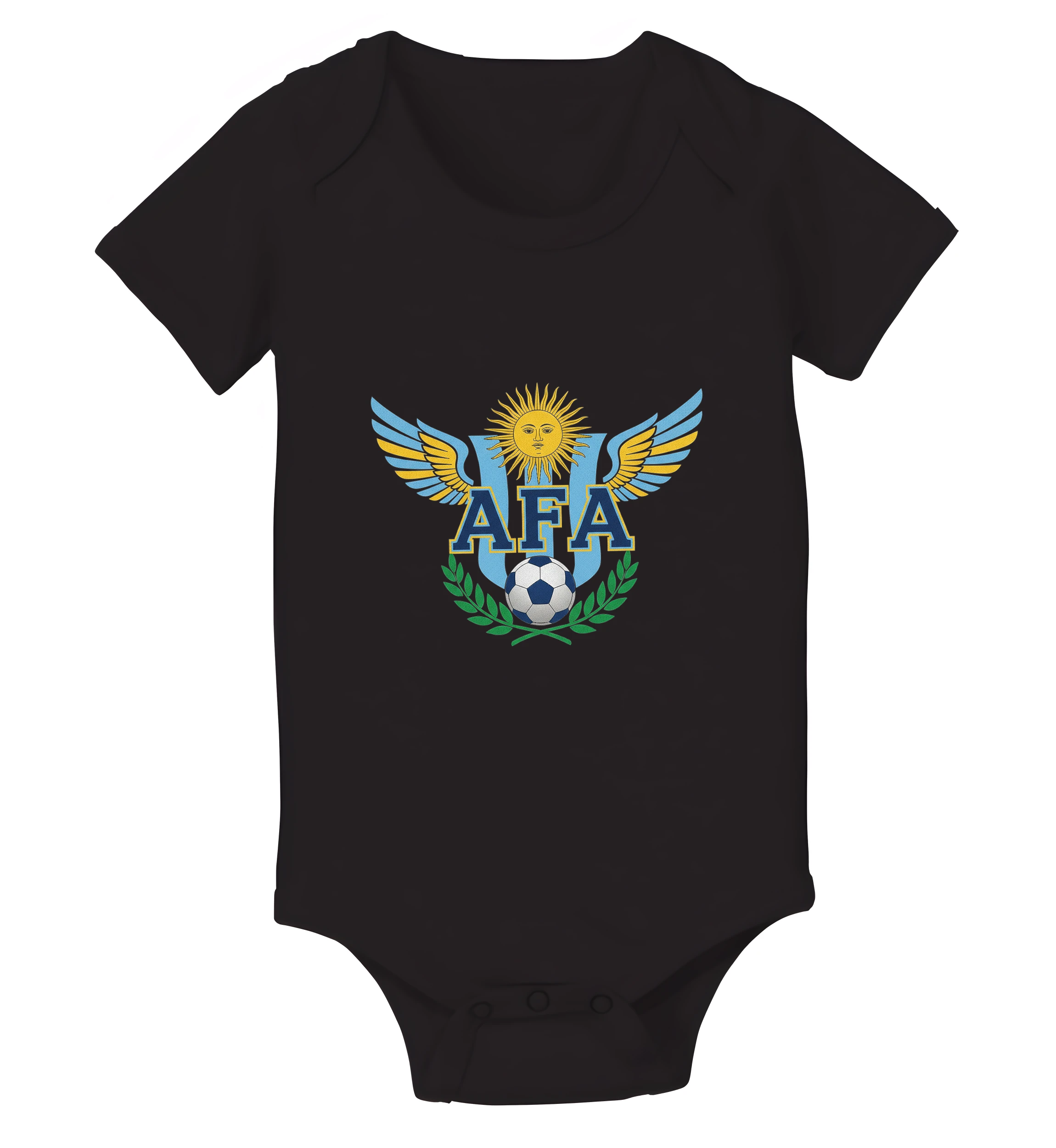 Detské body Afa Argentína Futbalový Emblém So Slnečným Motívom Krídlami A Vavrínovým Vencom