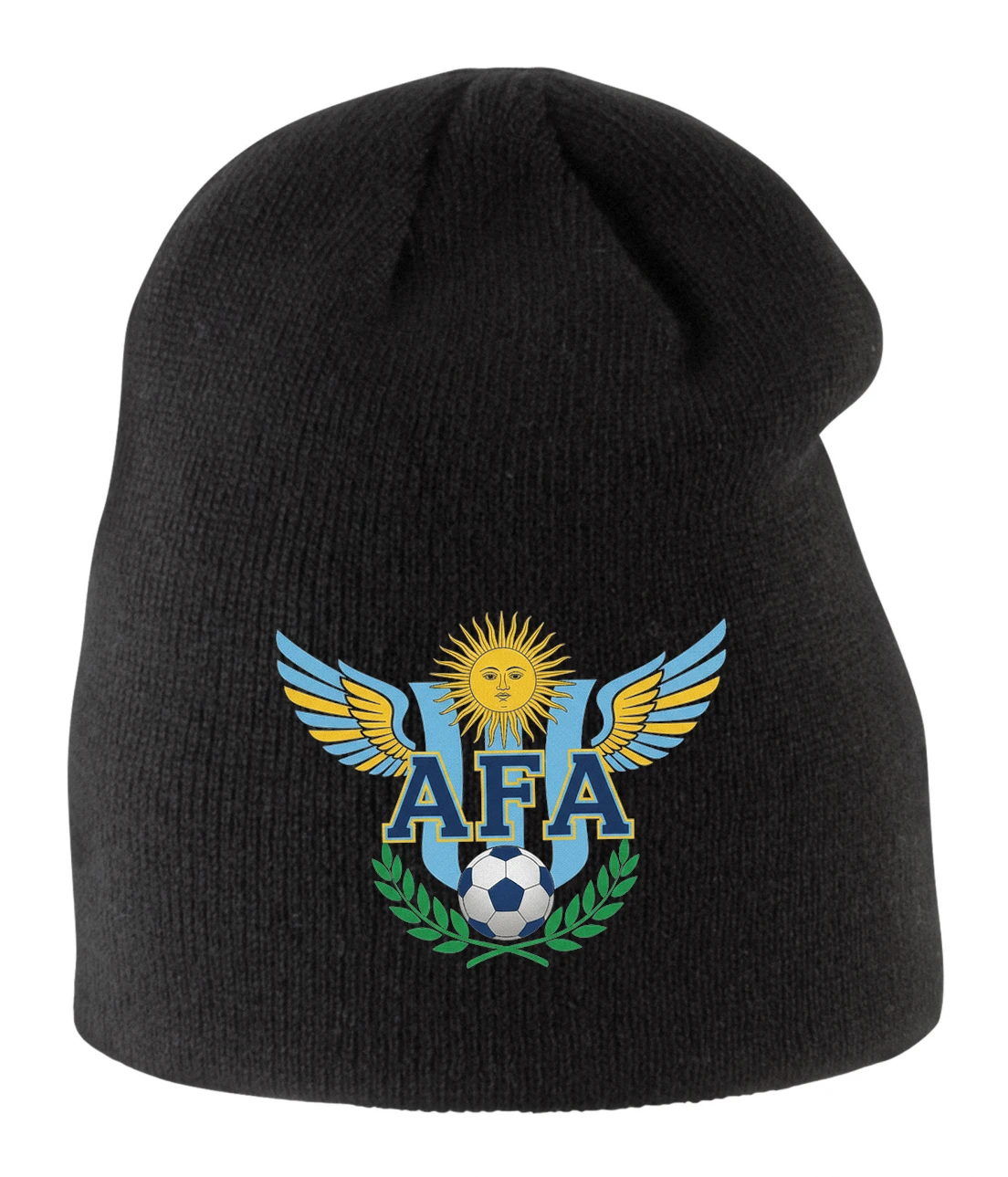 Detská zimná čiapka Afa Argentína Futbalový Emblém So Slnečným Motívom Krídlami A Vavrínovým Vencom