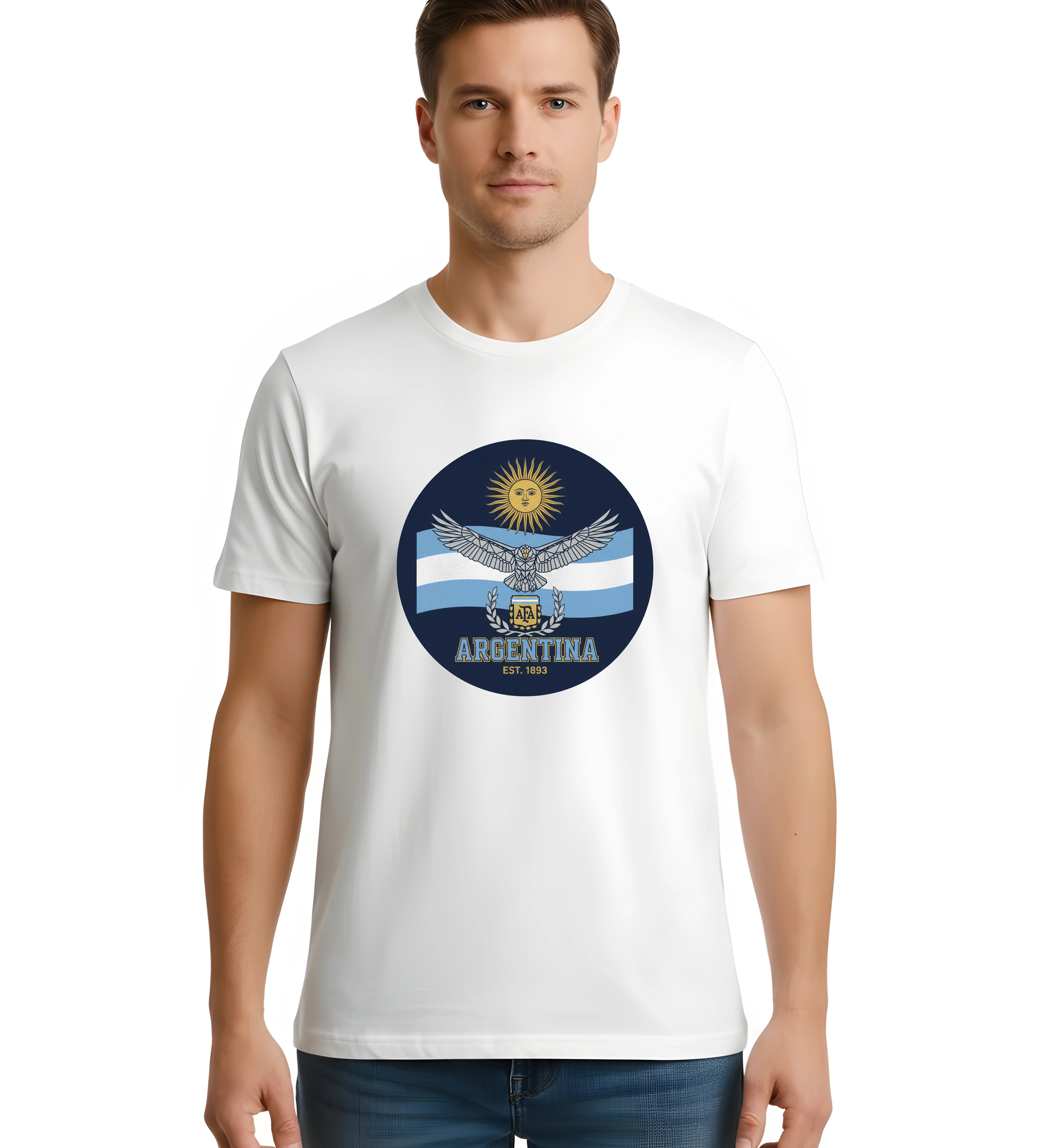 Pánske tričko Slnečné Orol Argentína Sila Albiceleste A Tradícia
