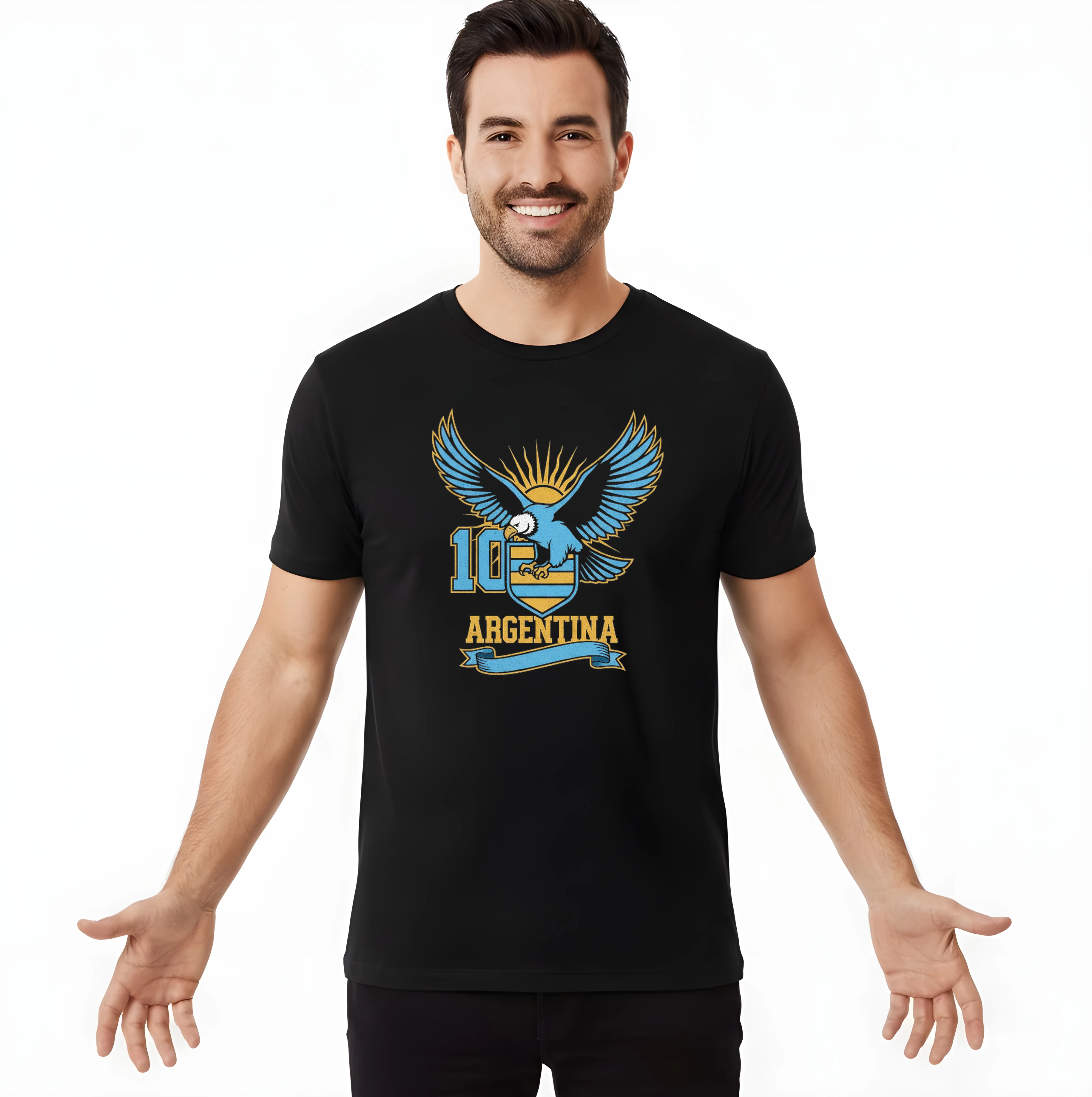 Pánske tričko Modrý Orol Argentína S Číslom 10 Sila Hrdosť A Vášeň